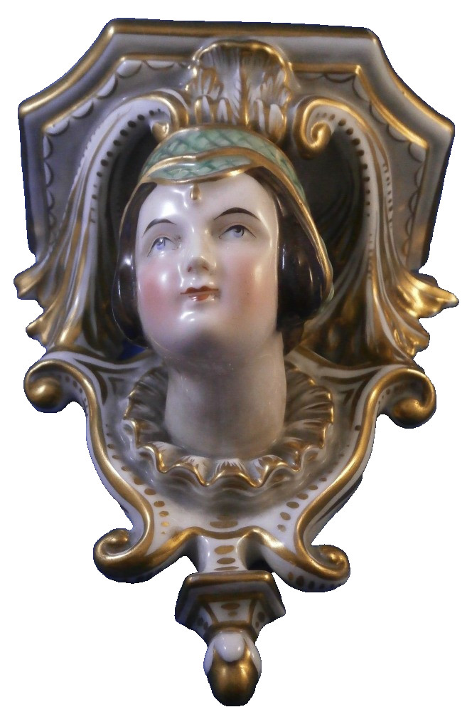 Antique 19thC Paris Porcelain Wall Shelf Bracket Unit Console France French Antique 19thC Paris Porcelain Wall Shelf Bracket Unit Console France French