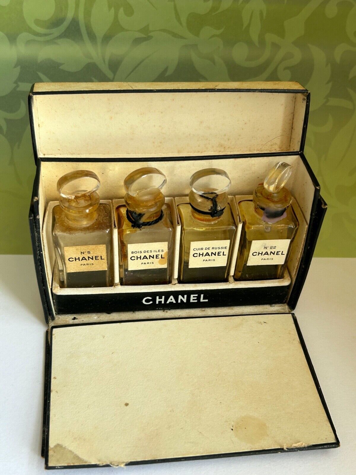 vtg Chanel PARFUM Set Bois des Iles Cuir de Russie No 5 22 mini perfume extrait