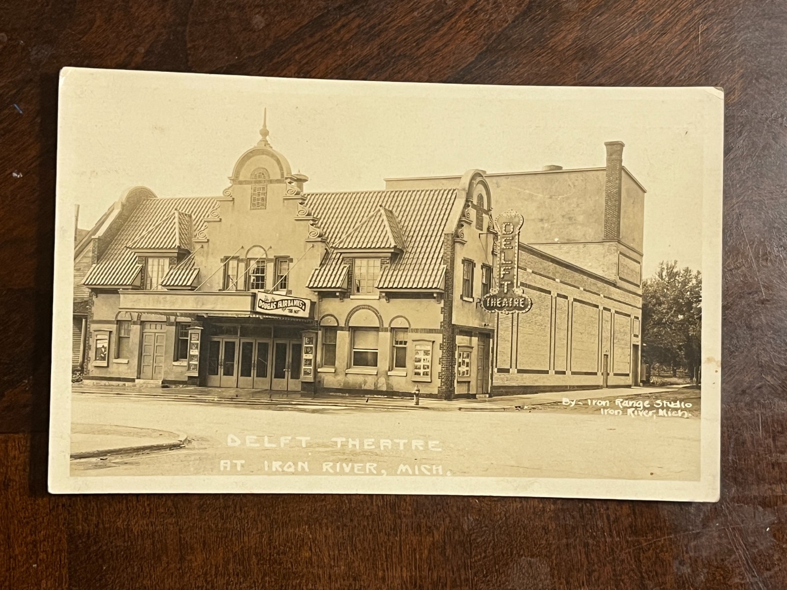 Iron River, MI 1921 photo Delft Theater Theatre Postcard RPPC Posted Iron River, MI 1921 photo Delft Theater Theatre Postcard RPPC Posted