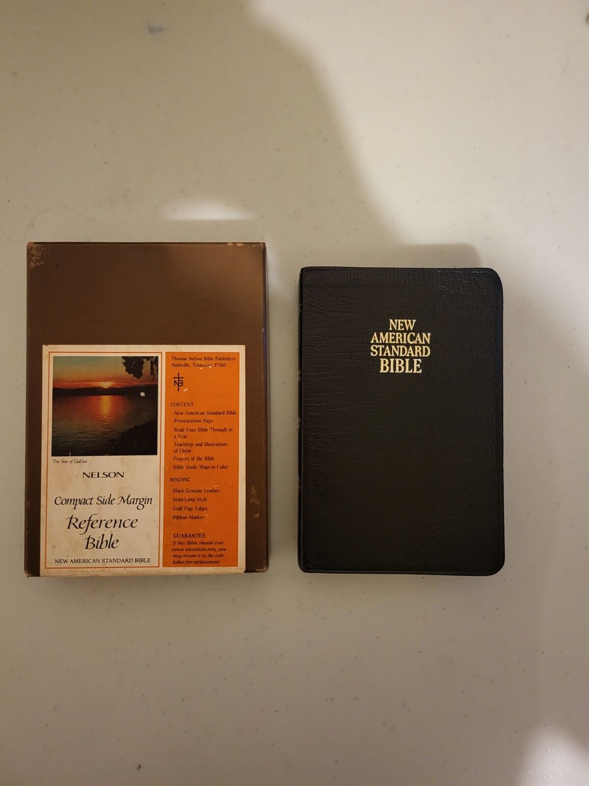 New American Standard Bible Compact Side Margin Reference Bible Genuine Leather