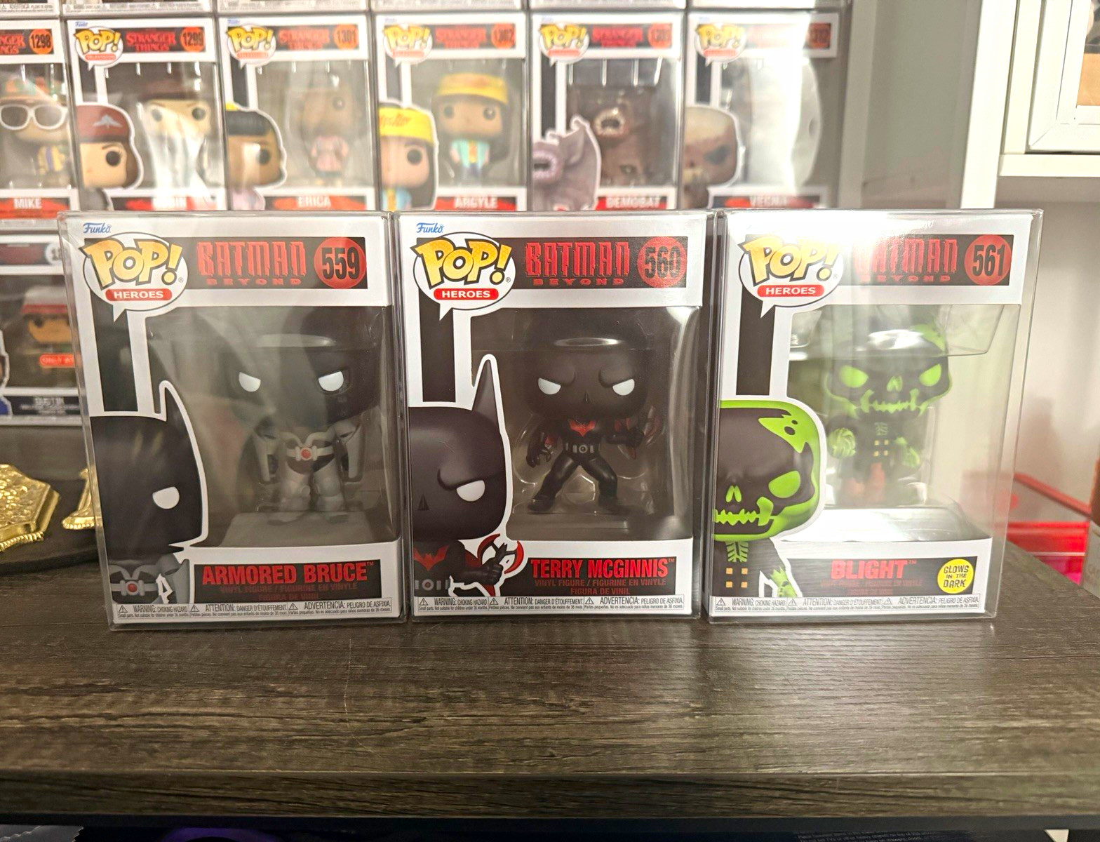 Funko POP Batman Beyond Lot of 3 GITD Vinyl (559-561) Boxed Unopened