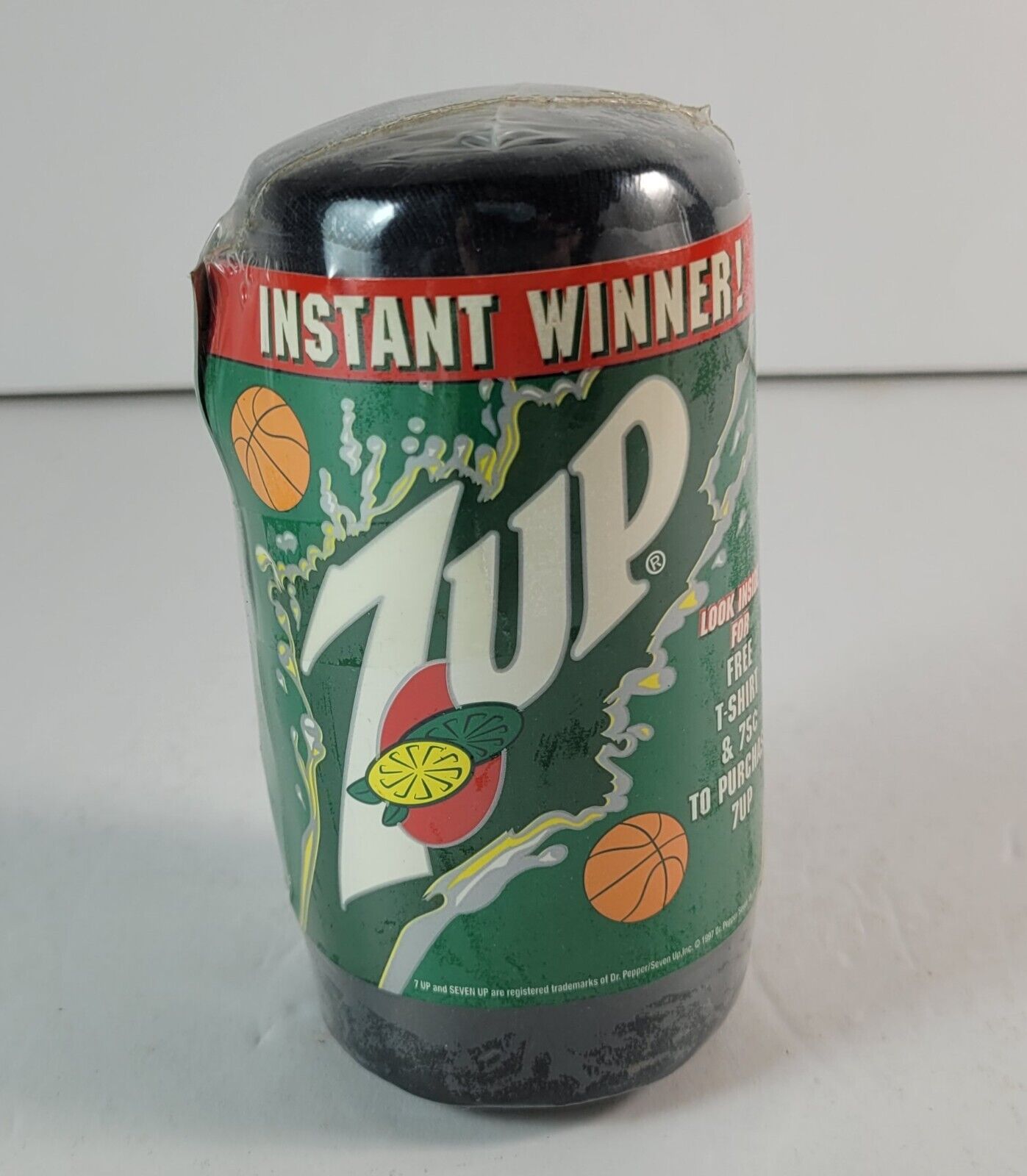 Vintage 7Up 7-Up Promotional T-Shirt Vending Machine Prize Can Shaped w/ Money