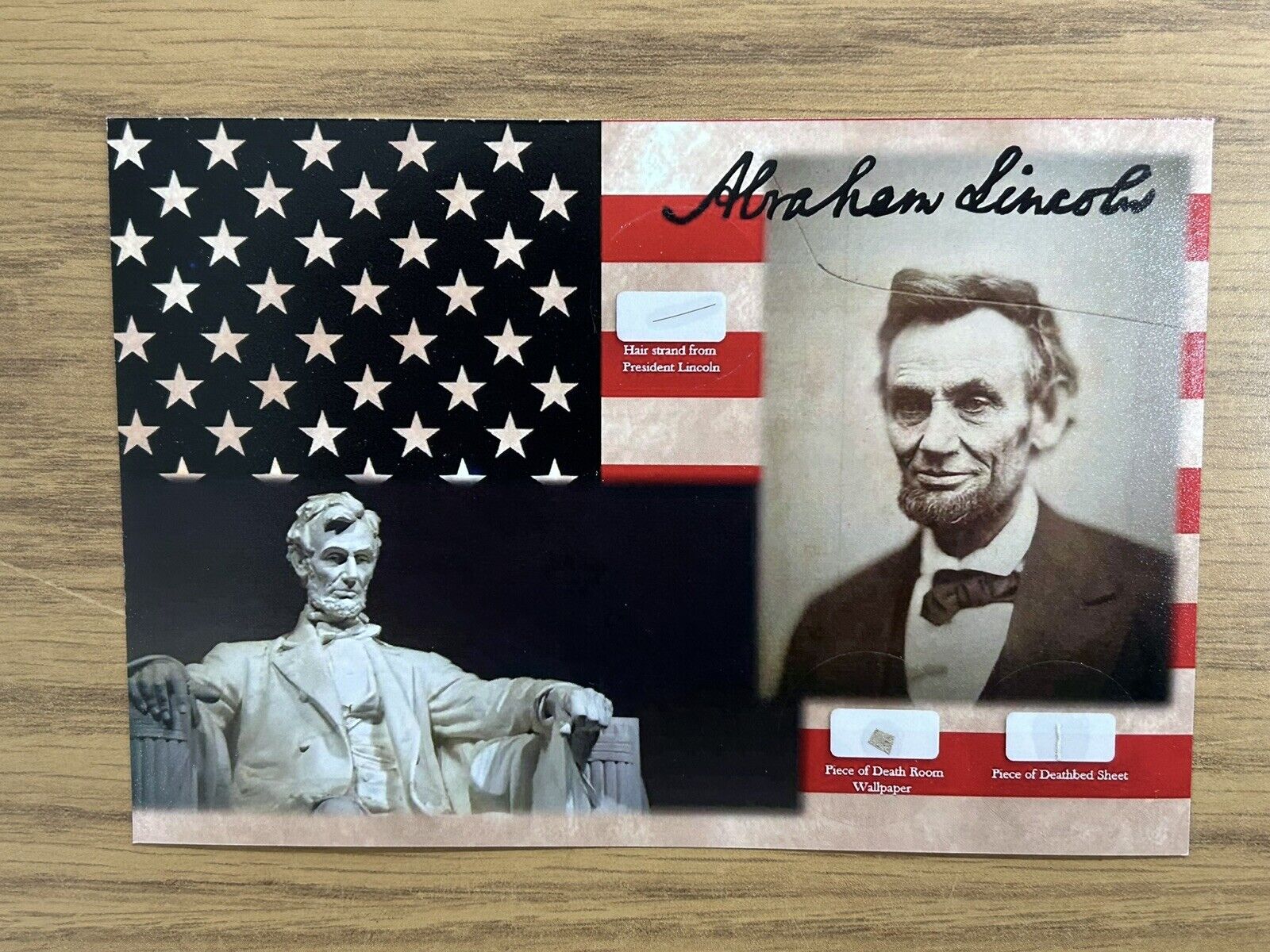 Abraham Lincoln Hair strand lock Blood Stained Deathbed Wallpaper Relics History