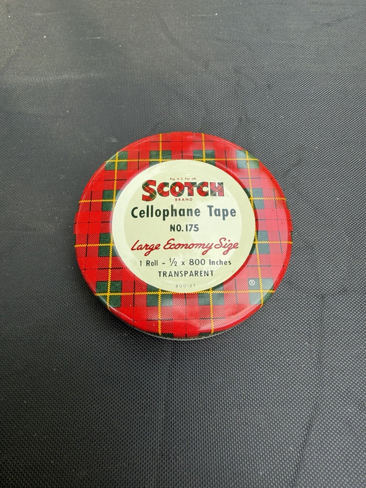 Vintage Scotch Cellophane Tape Tin  1/2 x 800 Inches No.175