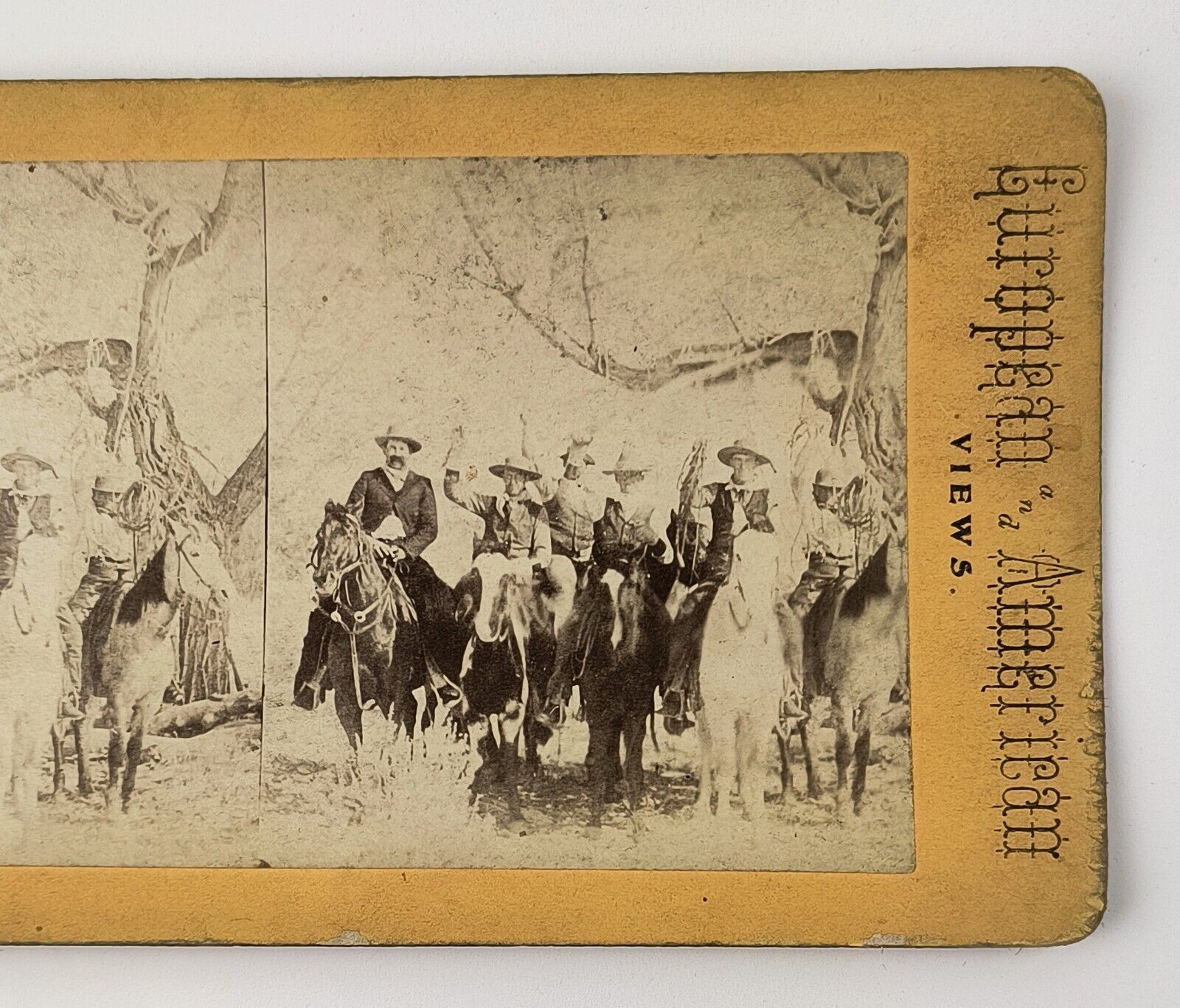 1880's Western Cowboy Vigilante Lynch Mob Stereoview Card L1