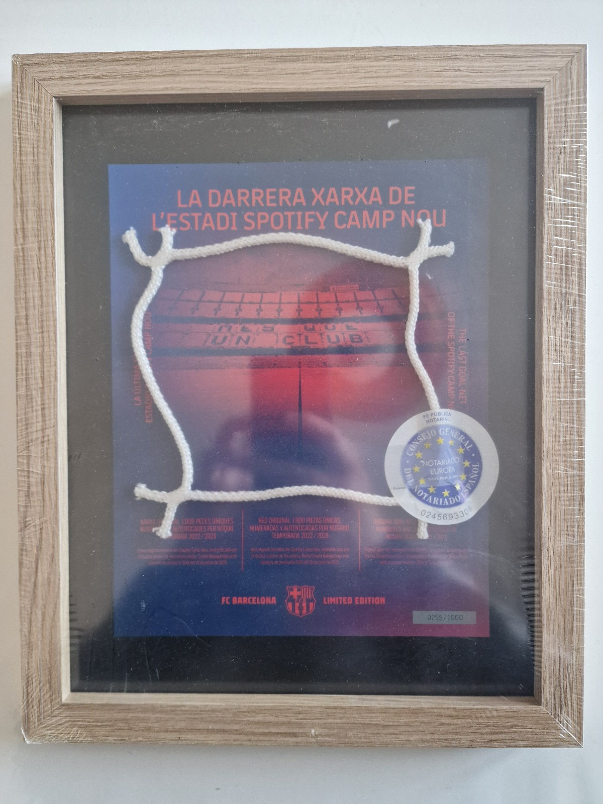 THE LAST NET AT SPOTIFY CAMP NOU STADIUM BARCELONA LIMITED EDITION 255/1000