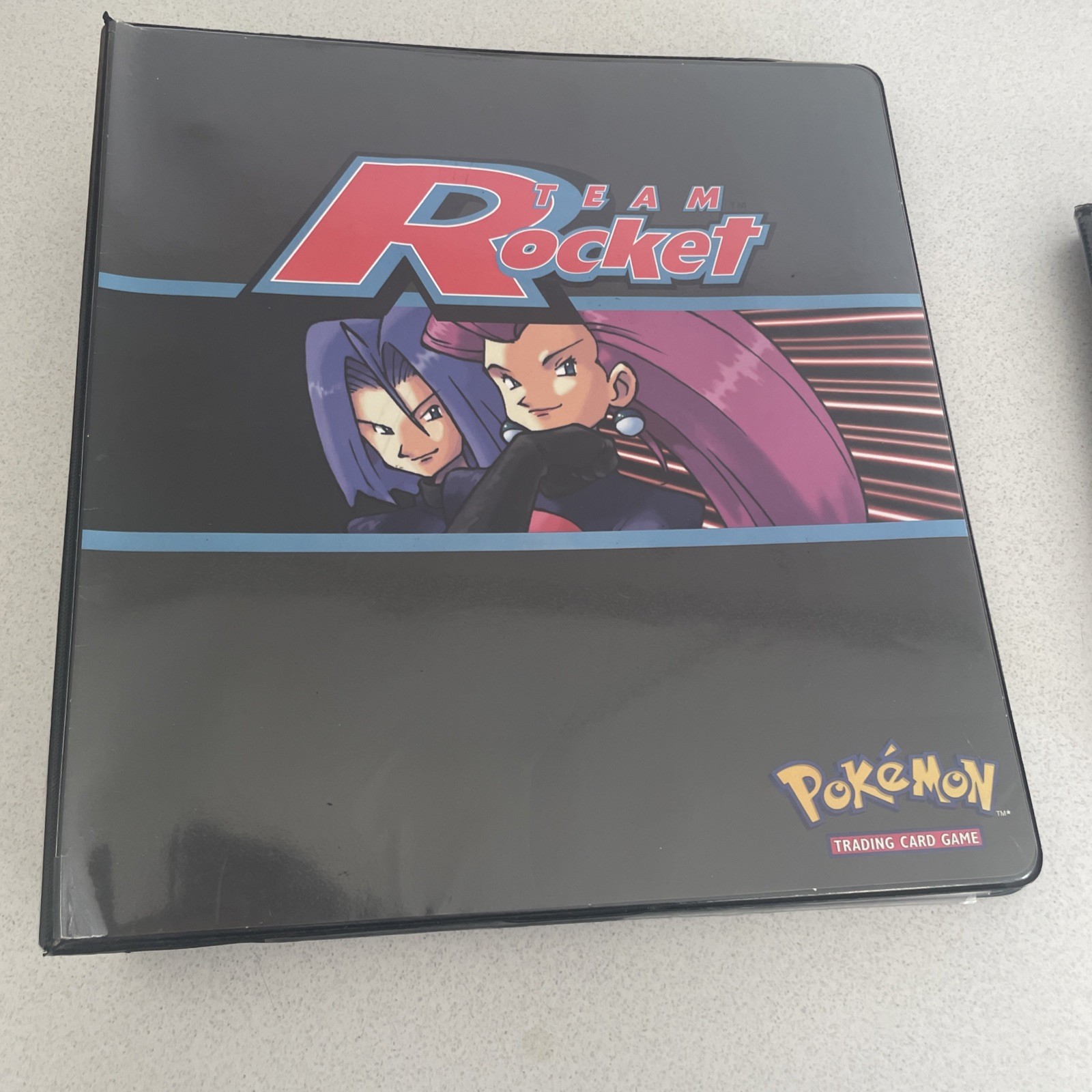 Team Rocket Binder RARE Vintage Binder With 128 Cards 2000 Pokemon with 5 holos