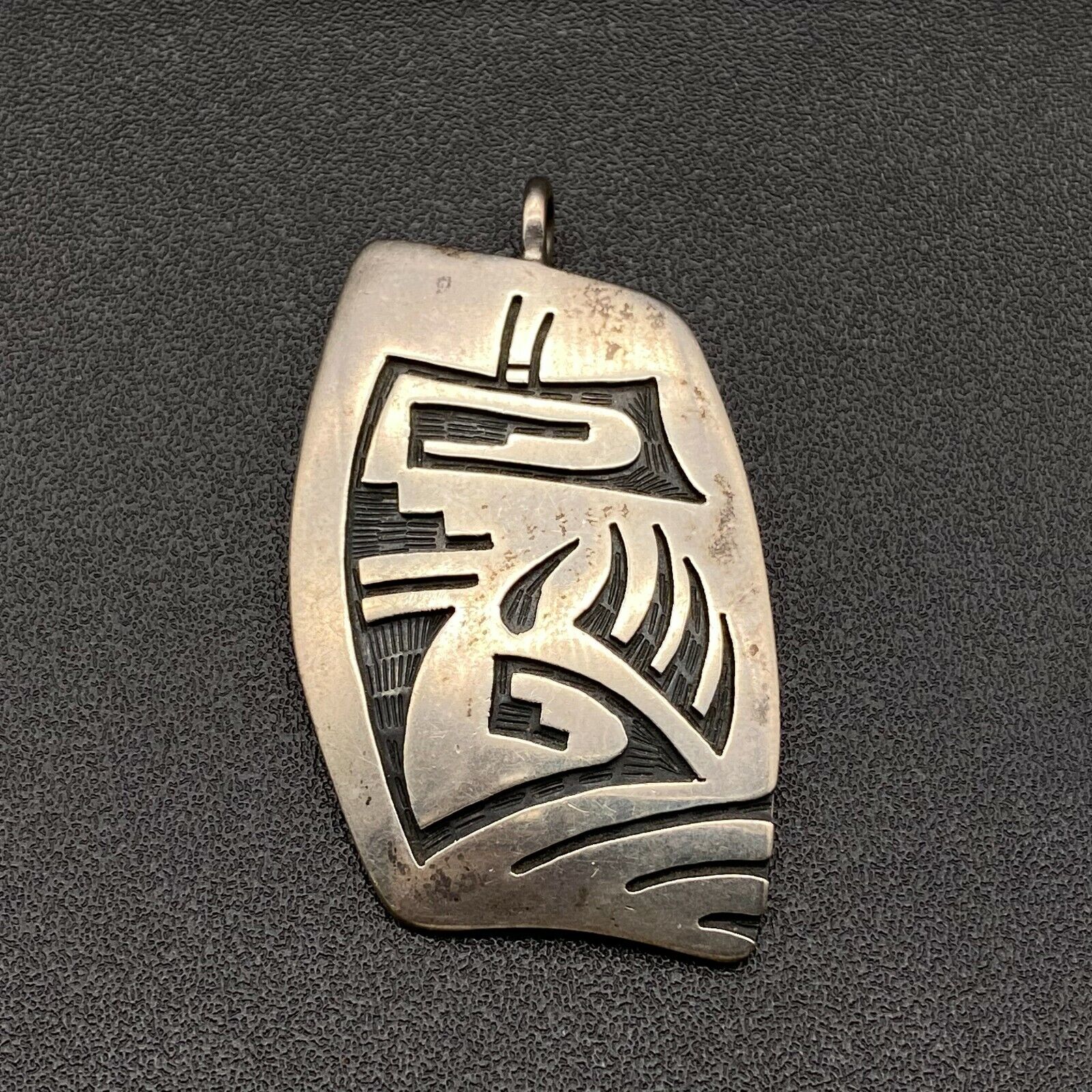 Vintage Hopi Native Jackson Secklestewa Sterling Silver Pendant