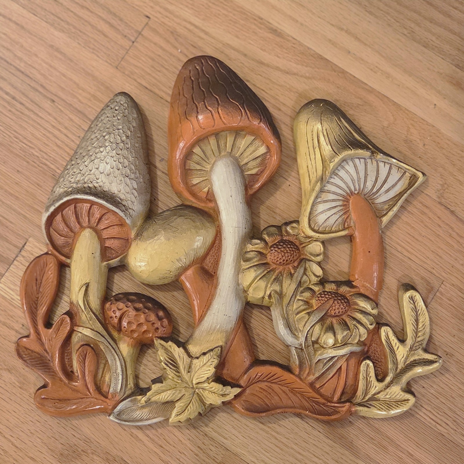 Vintage 1974 Miller Studio Rare Funky Mushroom 3D Wall Art Plaque  Retro