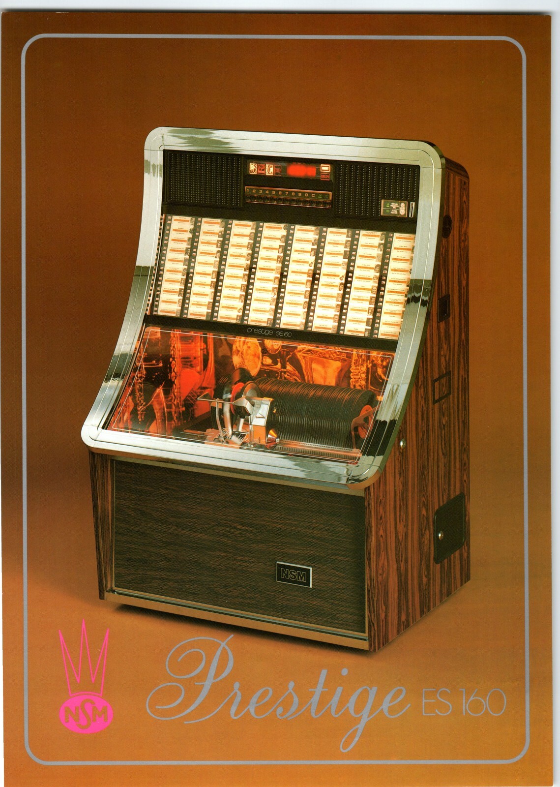 Prestige ES 160 Jukebox Phonograph Flyer NSM Lowen Germany 1980 8.25\