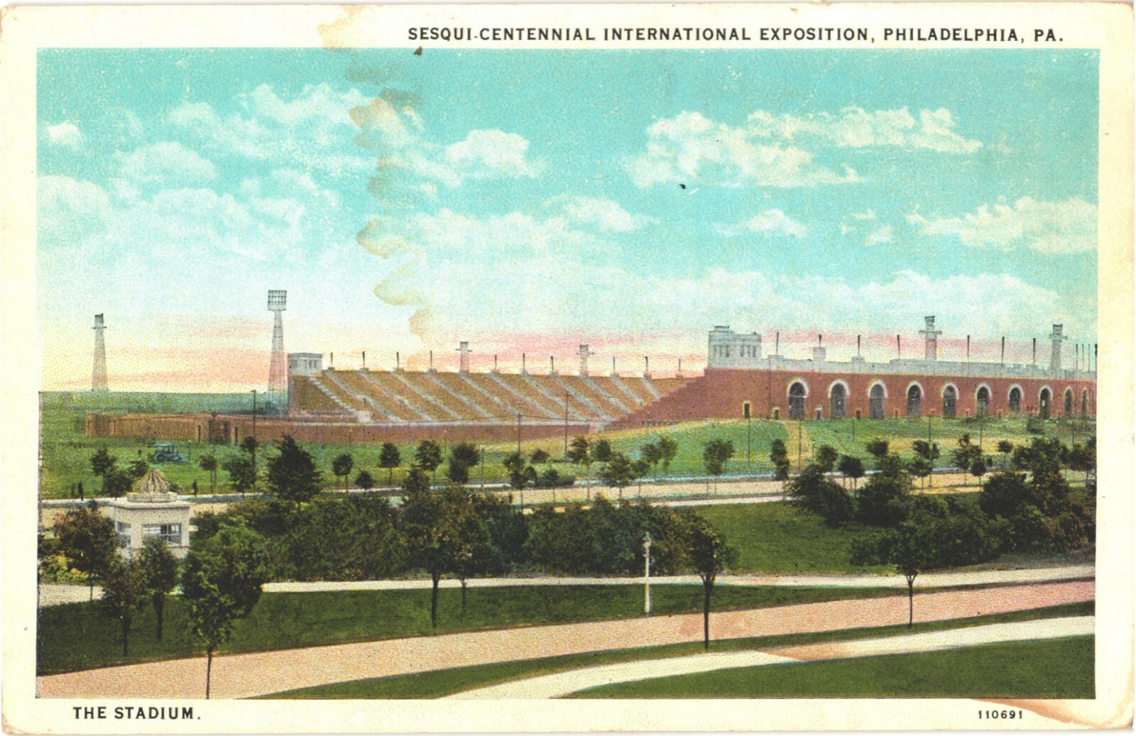 Philadelphia PA The Stadium Sesqui-Centennial Expo White Border Postcard 1926