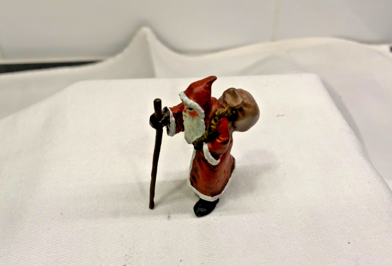 Vintage Vienna Wiener Bronze Cold Painted Santa St. Nick Marked/Stamped Orig Box