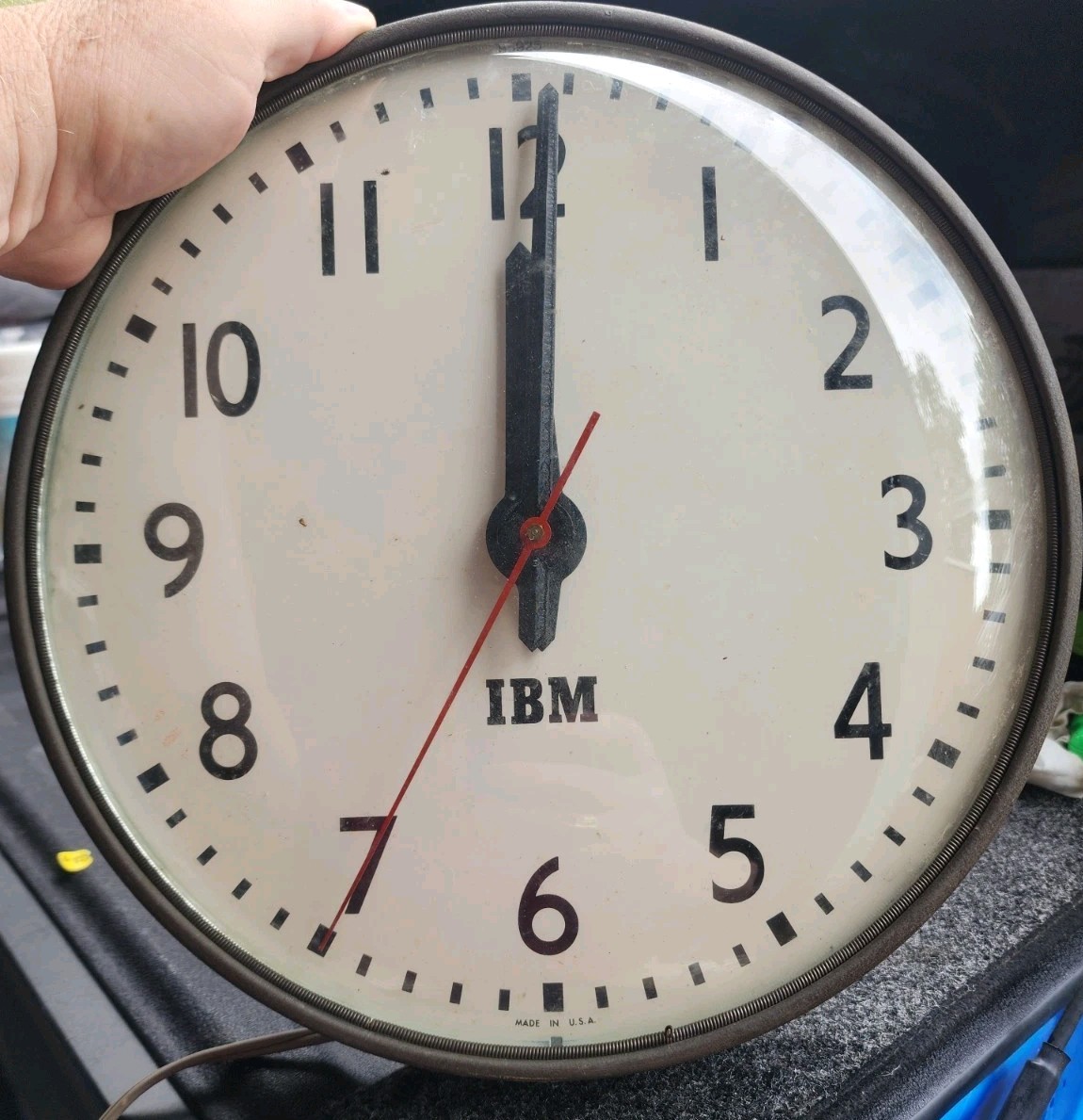 VINTAGE IBM 56-45 INDUSTRIAL WALL CLOCK RUNS 