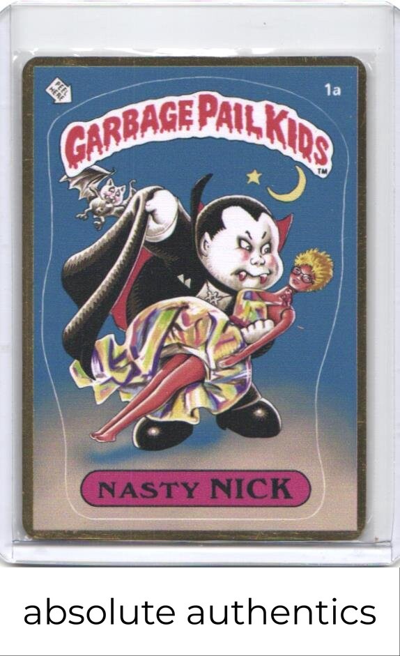 1986 Garbage Pail Kids OS 1 Nasty Nick Metal Card