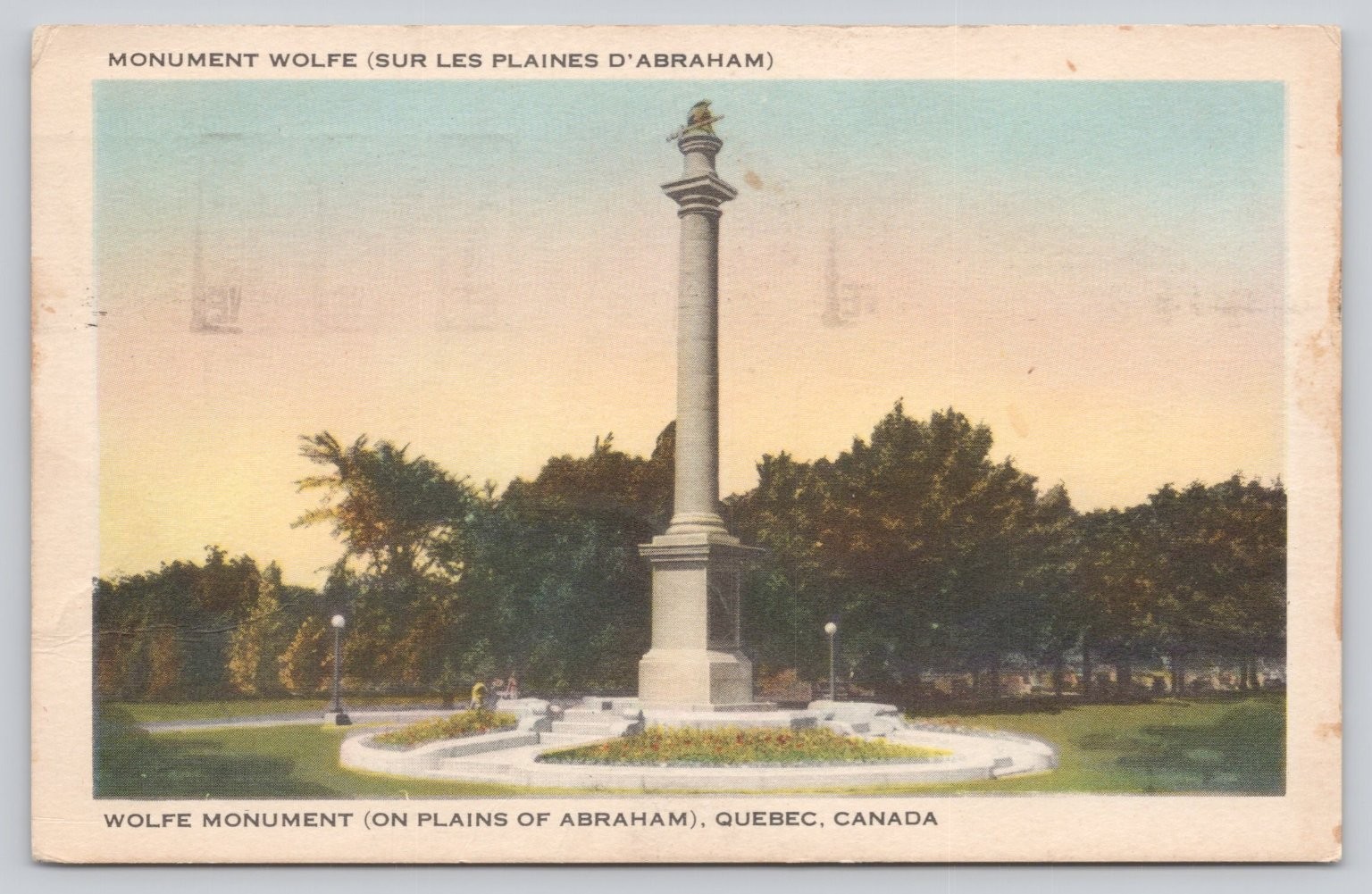 1944 Wolfe Monument Quebec Canada Postcard Roosevelt Churchill Letter 1944 Wolfe Monument Quebec Canada Postcard Roosevelt Churchill Letter