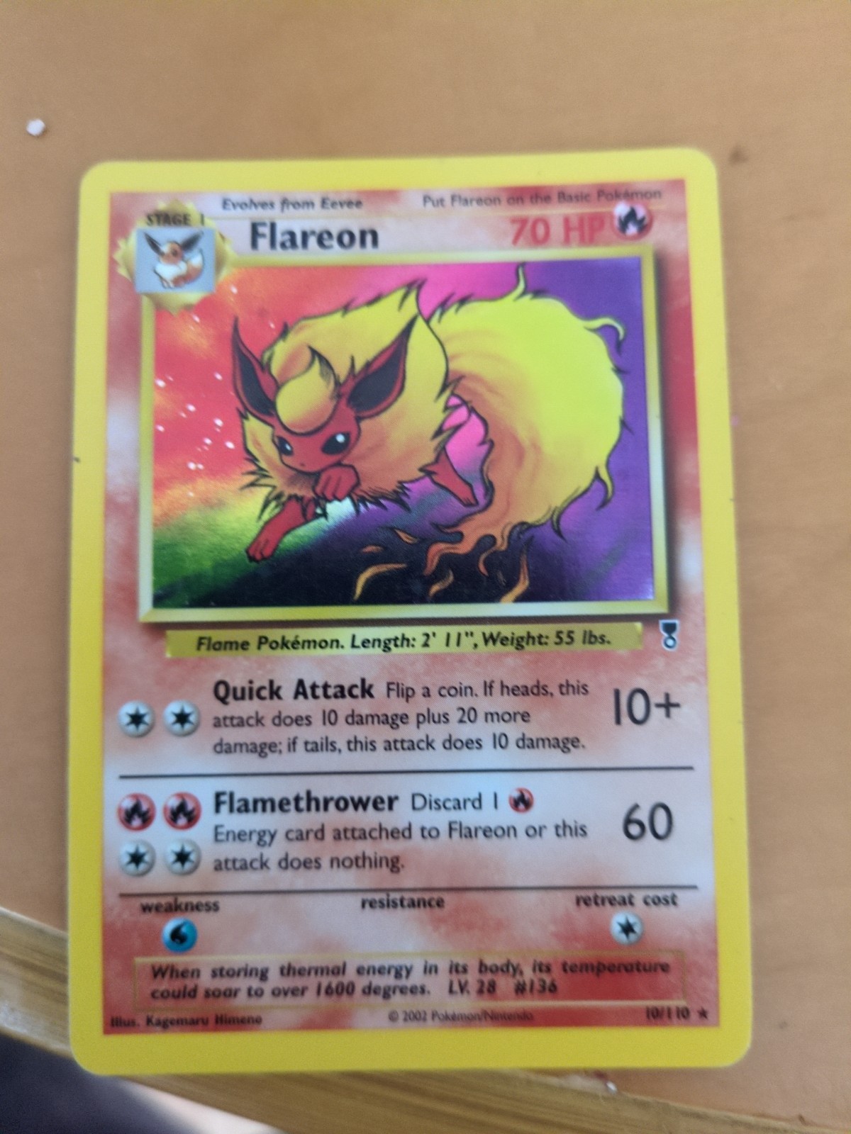 Pokémon TCG Flareon Legendary Collection Holo Card 10/110 Rare