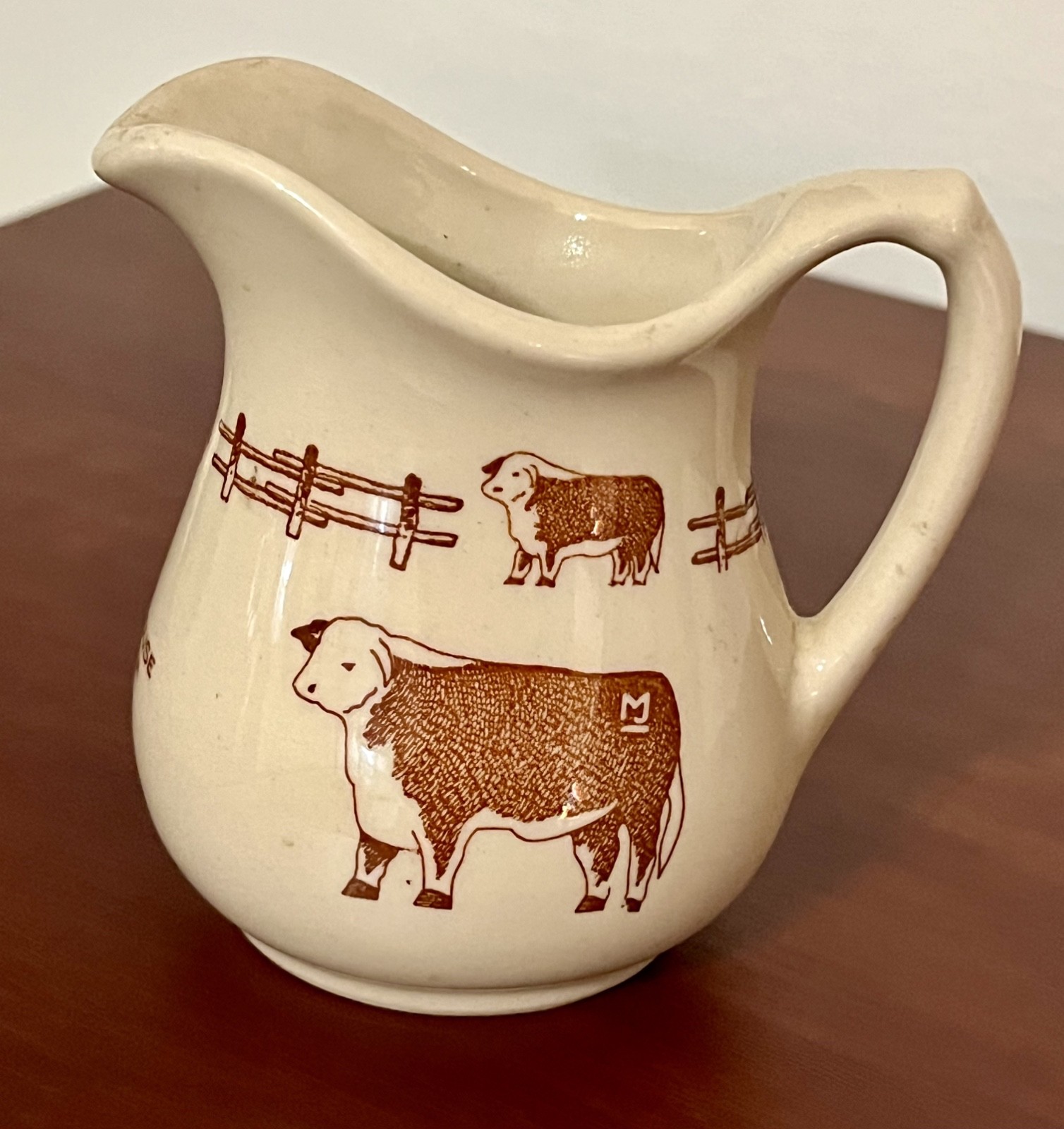 VTG Rod's Steak House Wallace China Creamer Pitcher Rt66 Williams AZ 1952 Steer