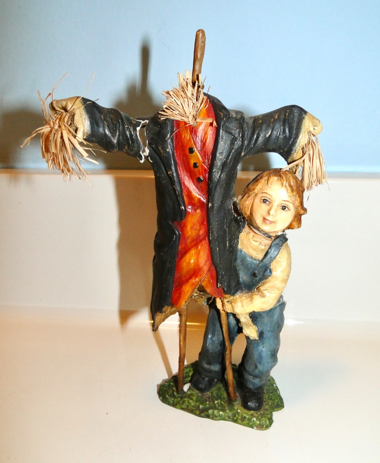 Halloween Bethany Lowe CHILD w/SCARECROW - Damaged + Missing Hat