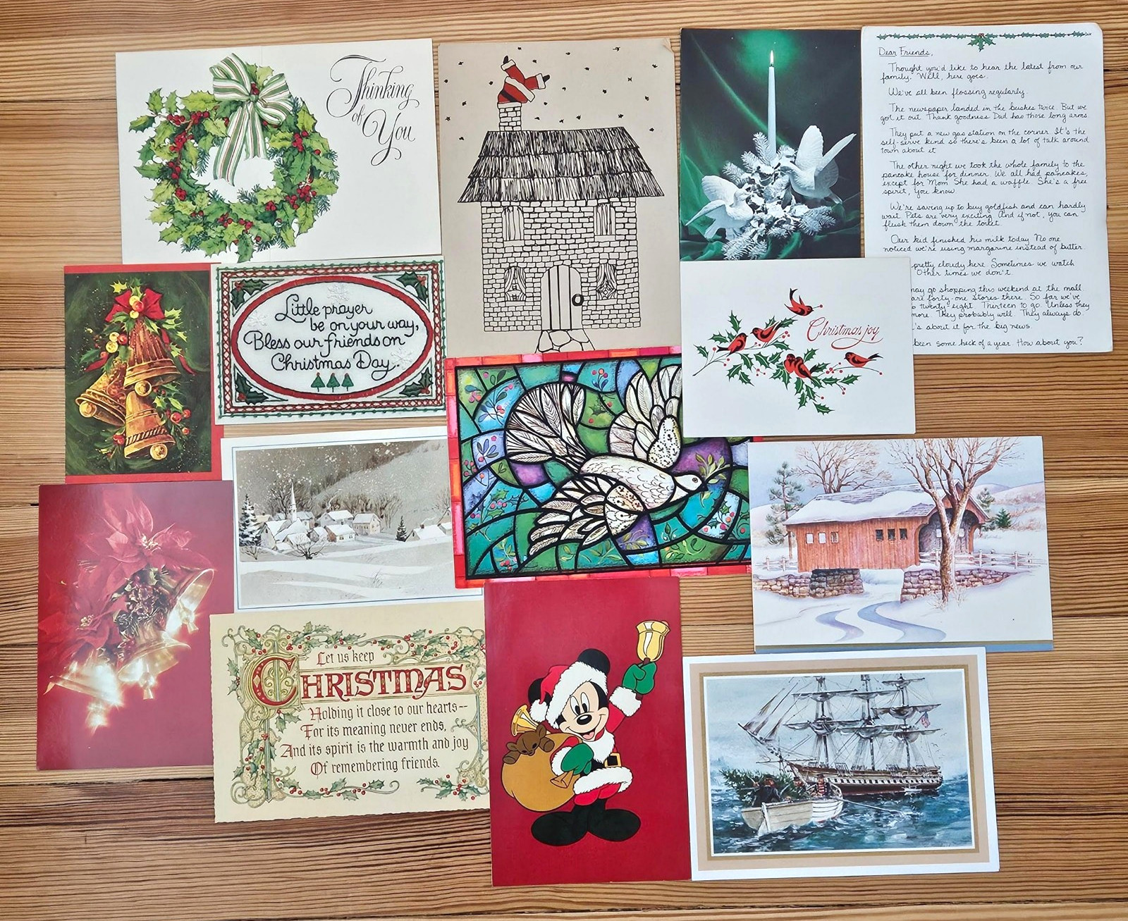 Vintage 1970-90s Used Christmas Greeting Cards Scrapbook Craft Ephemera 40 cards