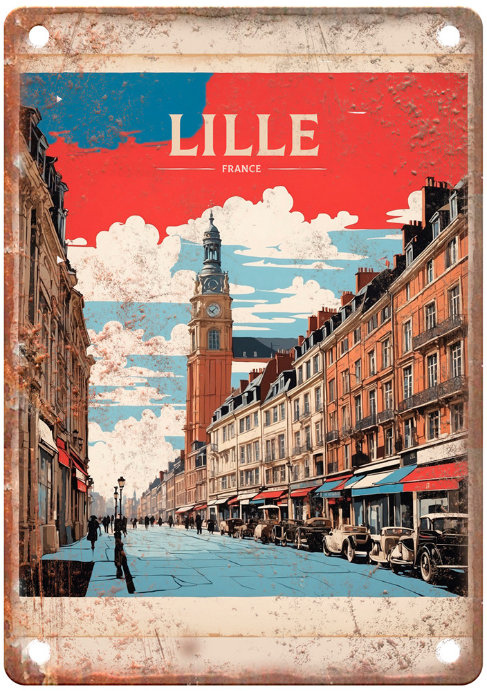 Vintage Lille France Retro Look Travel Poster Metal Sign T2992