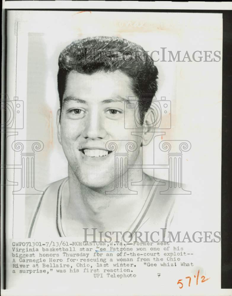 1961 Press Photo Lee Patrone, former West Virginia basketball star - nei35998