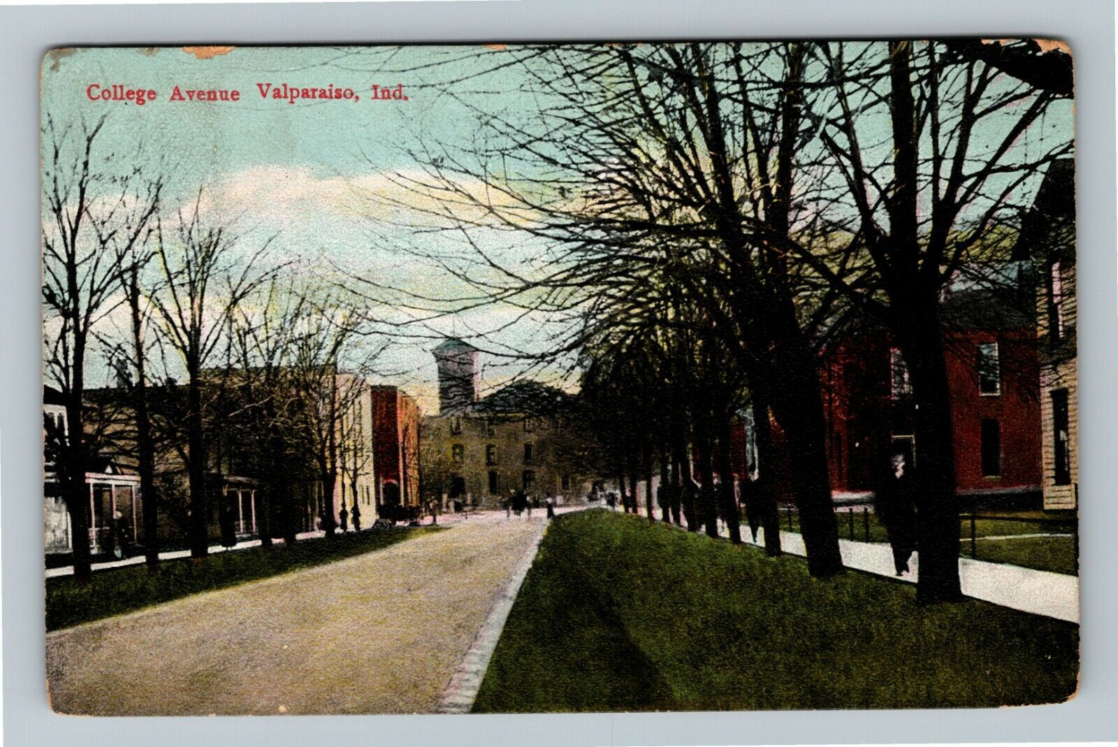 Valparaiso IN-Indiana, College Avenue, Exterior, c1908 Vintage Postcard