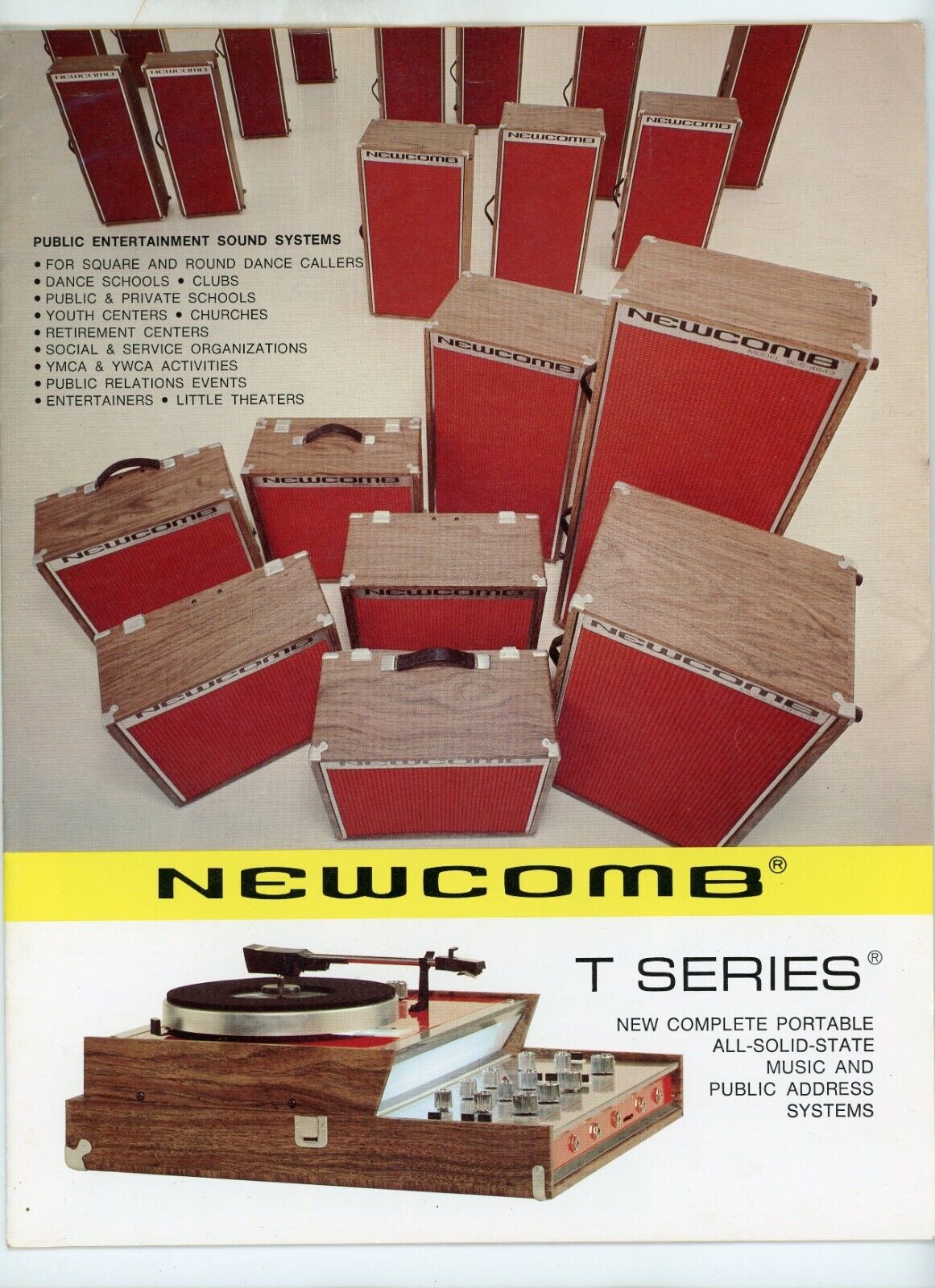 1970s-80s Newcomb Audio Products Co. Brochure T Series Sound Systems Sylmar CA