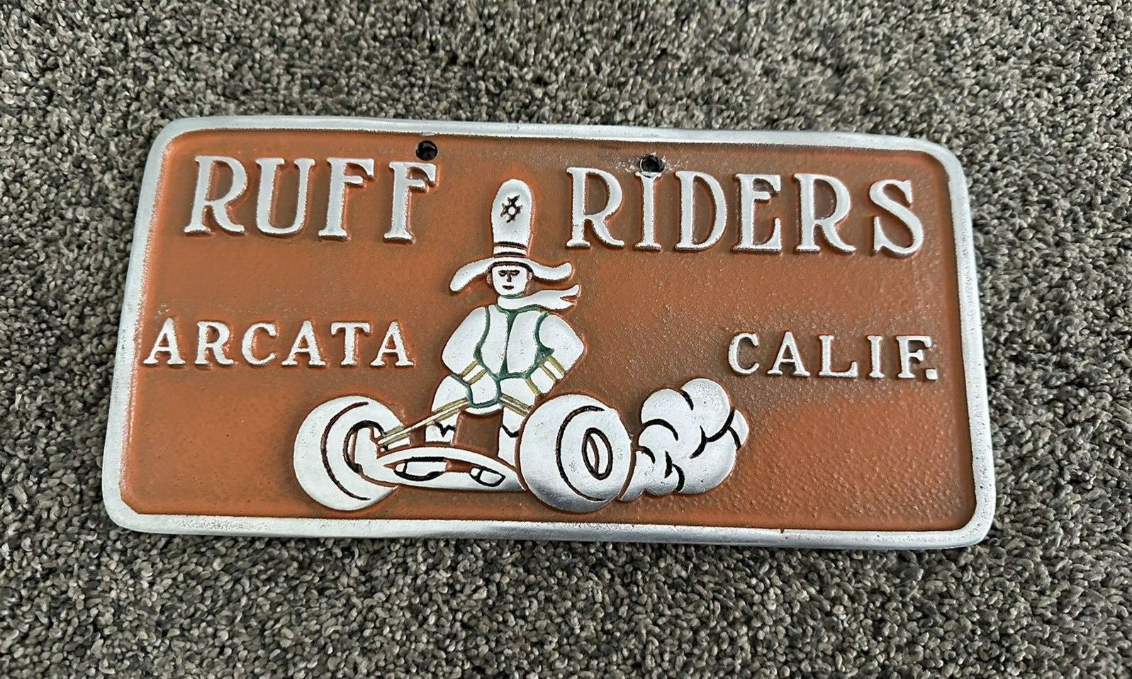 1960\'s Car Club Plaque ARCATA California RUFF RIDERS Humbolt CHICAGO METAL CRAFT