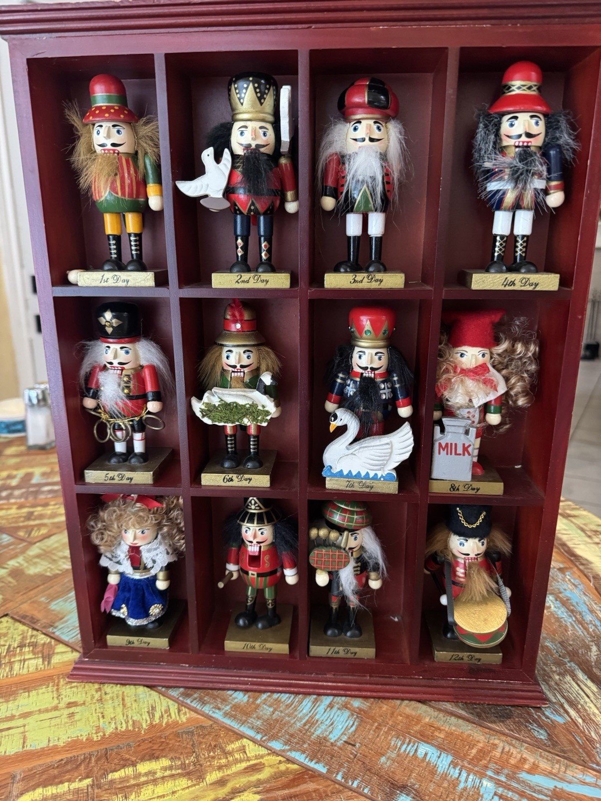 Vintage 1990s Sam's Club Nutcracker Set 12 Days of Christmas shadowbox display