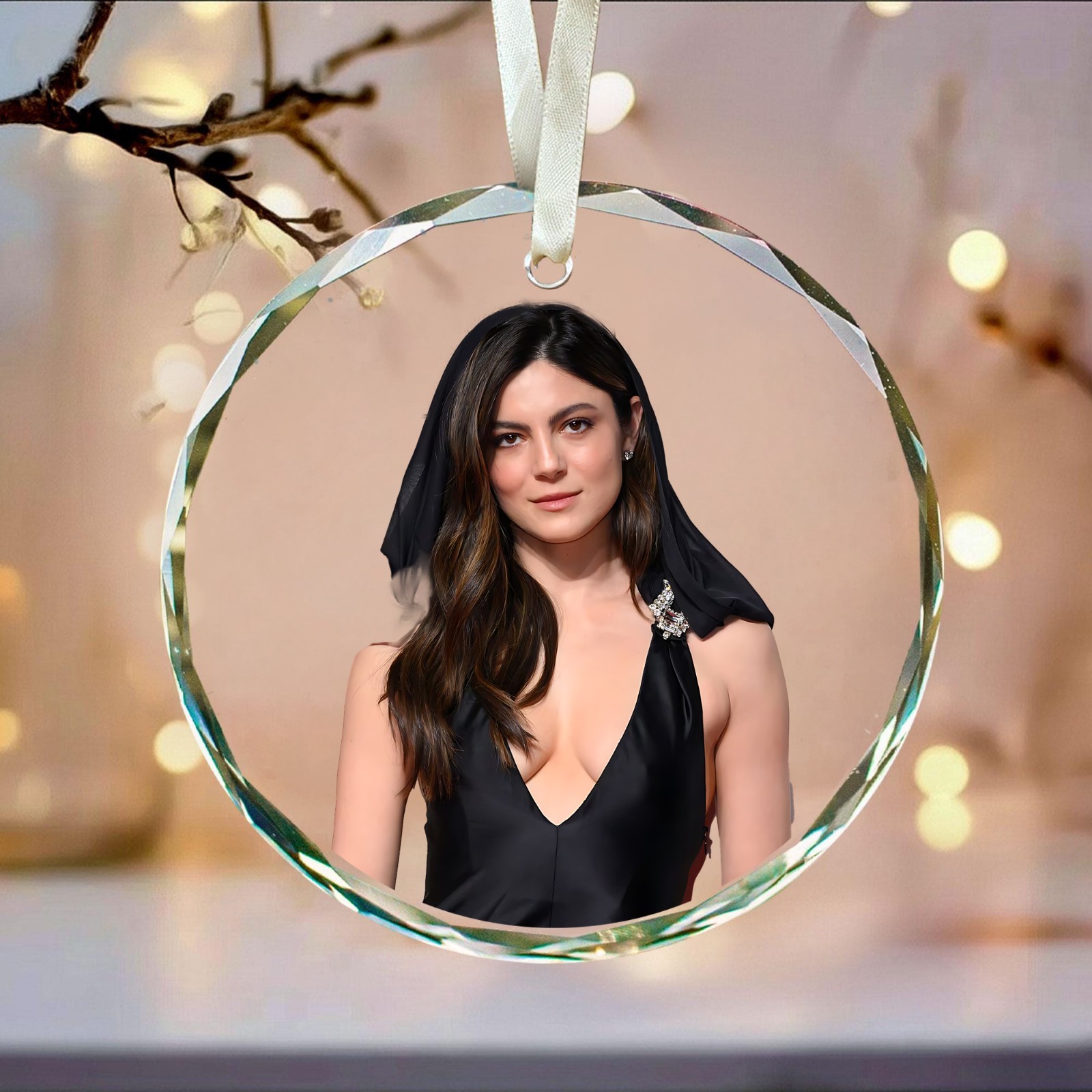 Monica Barbaro Christmas Ornament, Celebrity Fan Holiday Gift, Acrylic or Glass
