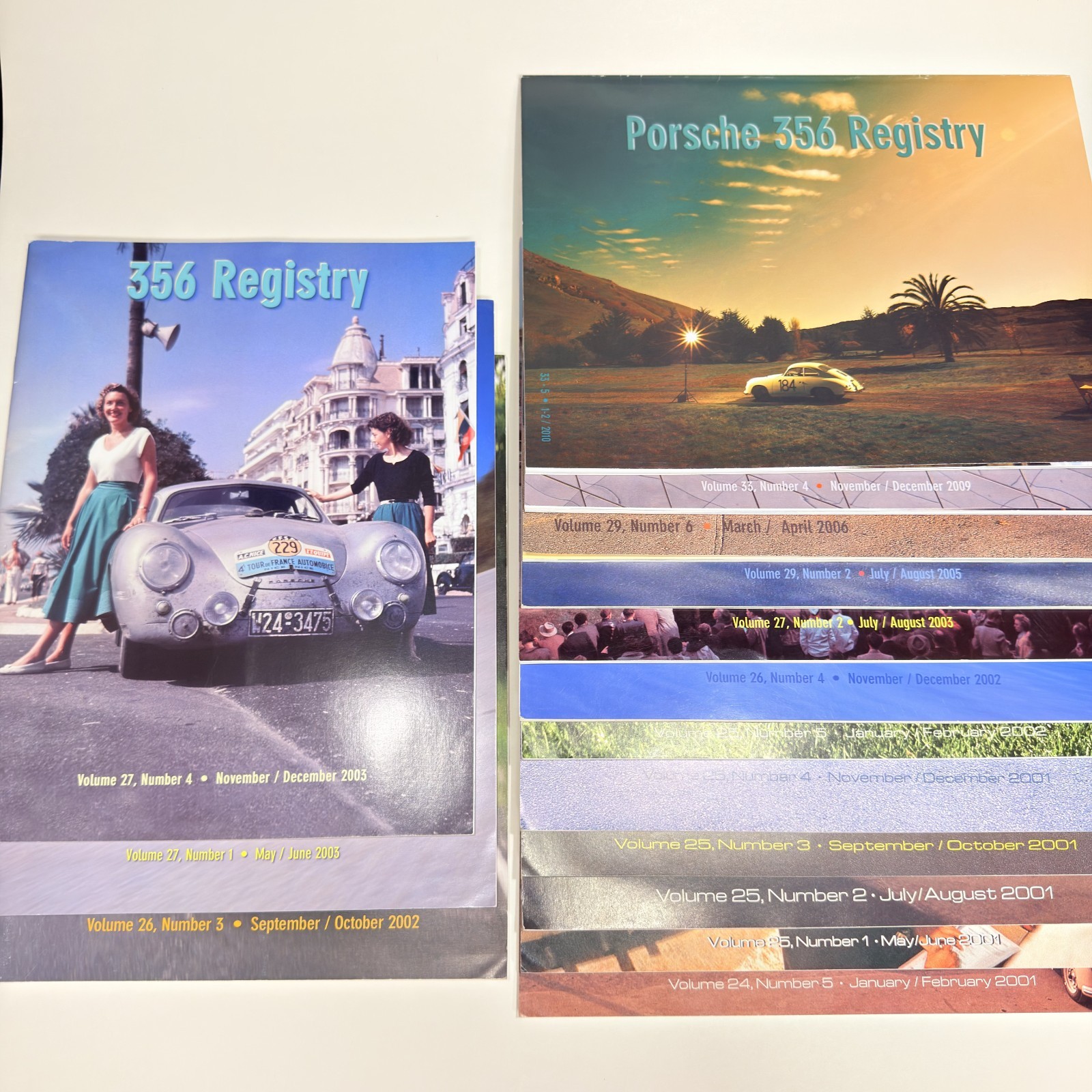 Porsche 356 Registry Magazine Lot 15 Issues 2001 Collector Club Vol 25 Complete