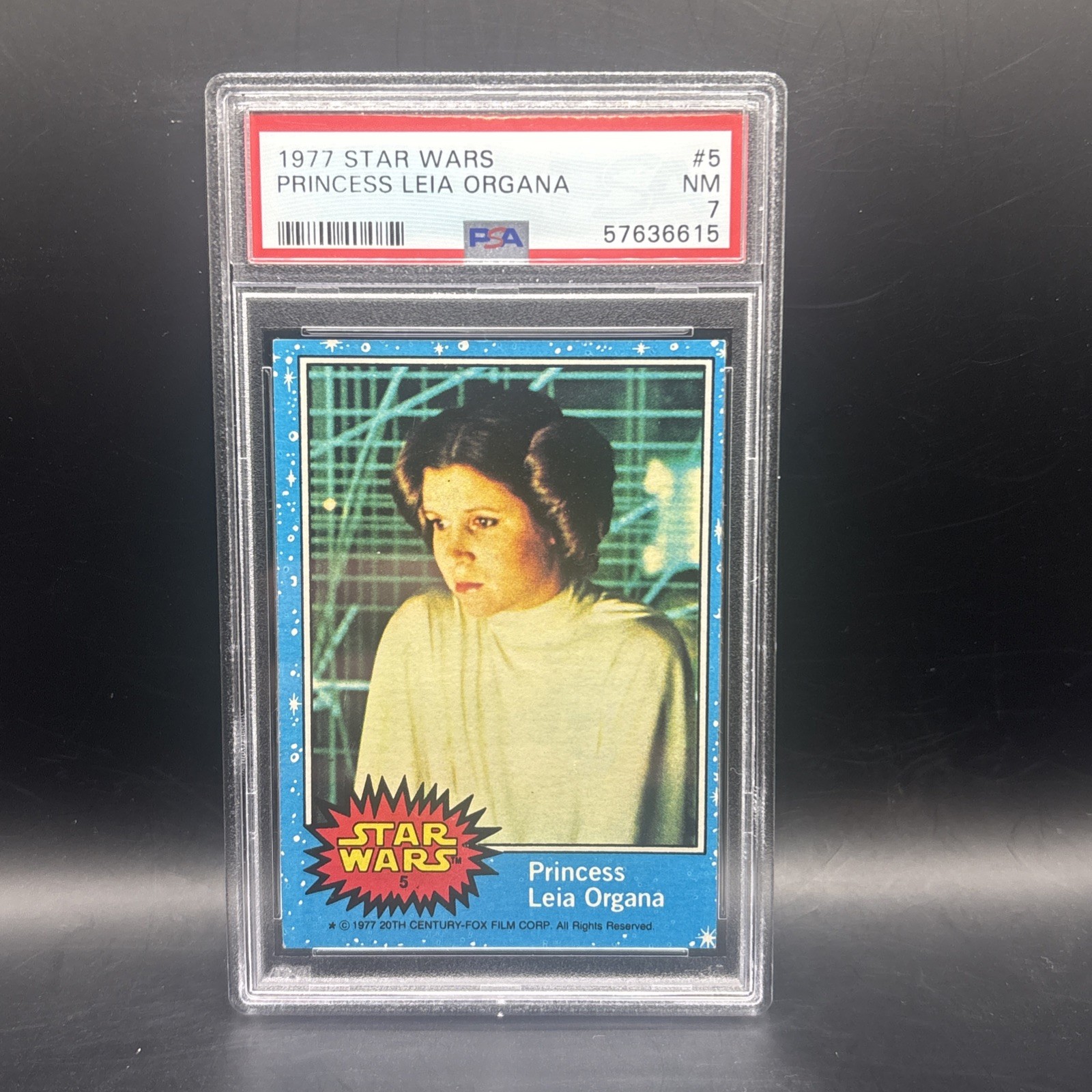 1977 TOPPS STAR WARS PRINCESS LEIA ORGANA #5 PSA 7