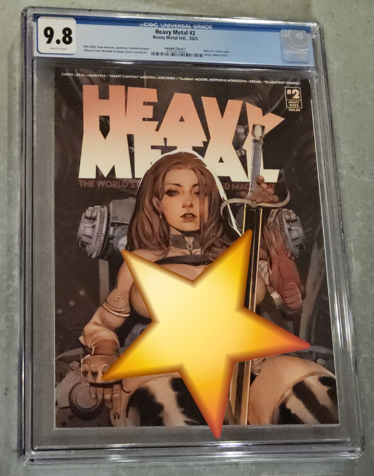 Ltd Ed Heavy Metal Magazine #2 Manolo Carot NSFW 2025 Sword Girl Variant CGC 9.8