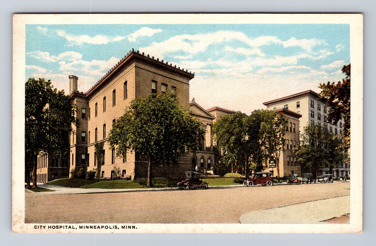 Minneapolis MN-Minnesota, City Hospital, Antique Vintage Souvenir Postcard