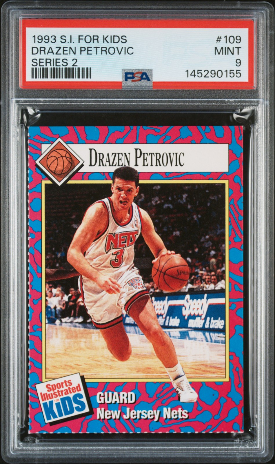 1993 S.I. FOR KIDS SERIES 2 #109 DRAZEN PETROVIC PSA 9