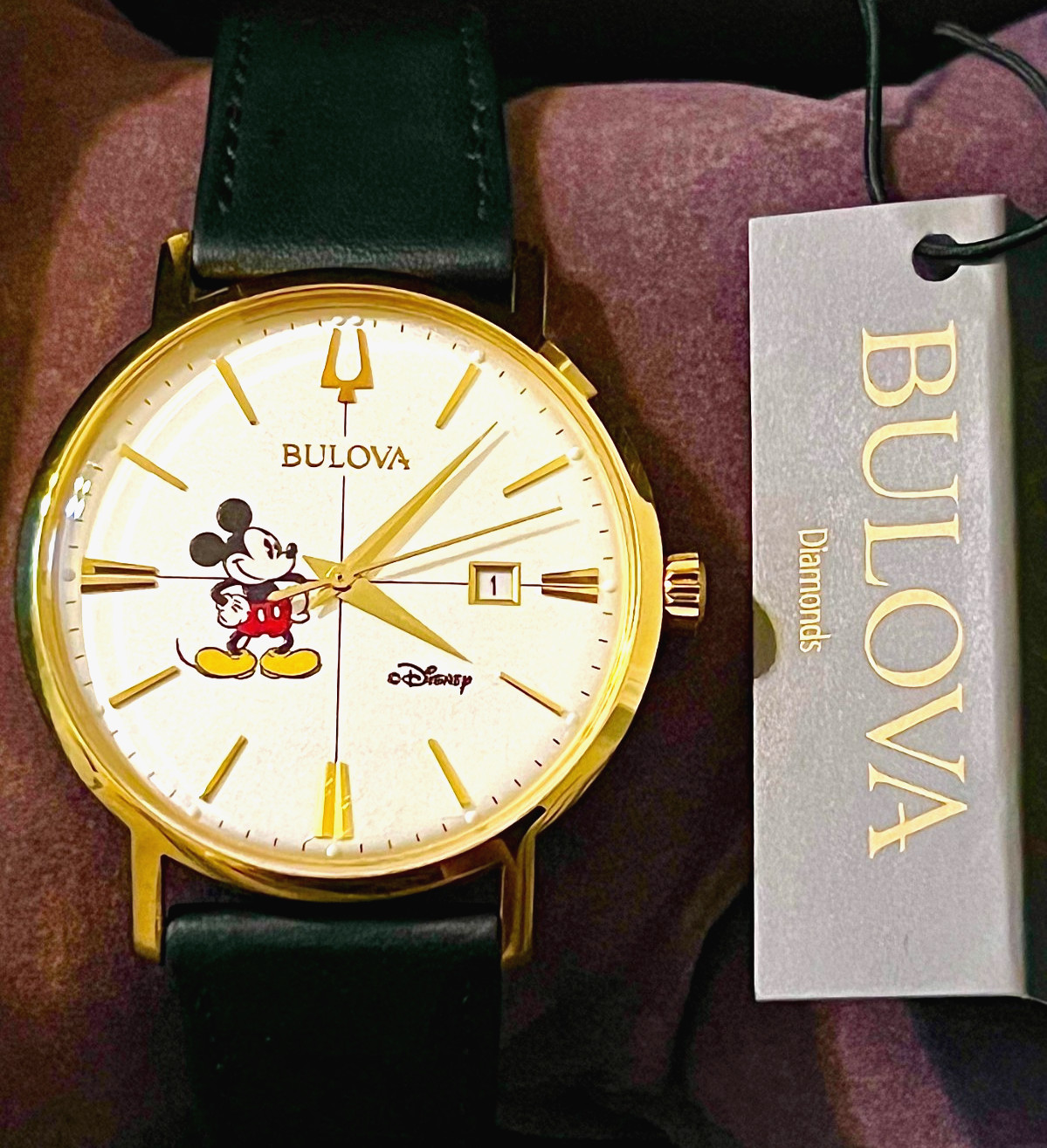 Bulova Disney Mickey Mouse Watch | 40mm | Date | New Battery | Complete Set