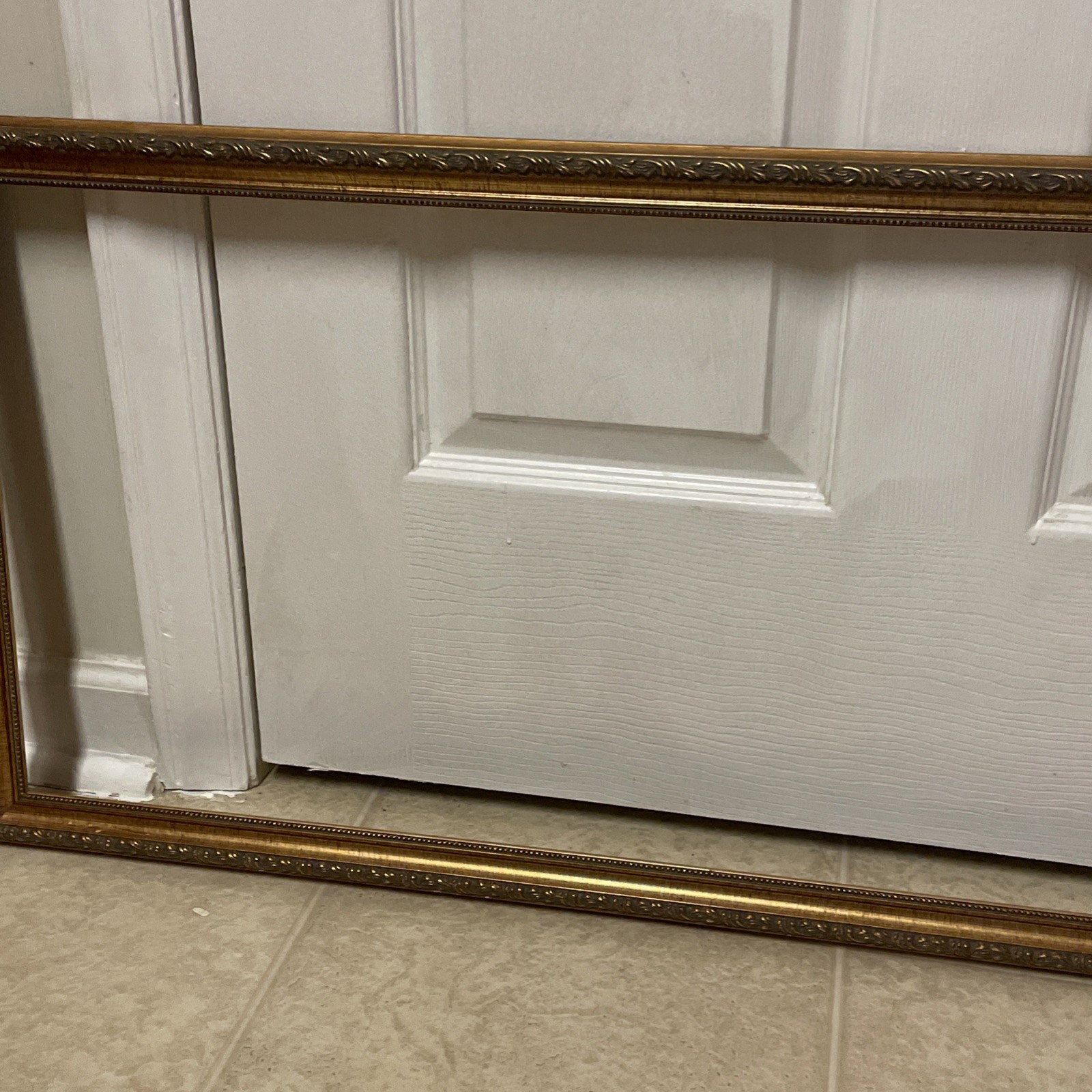 antique gold bronze Beveled Picture frame Ornate Details 30.5” X 17”(29”x 14.75”