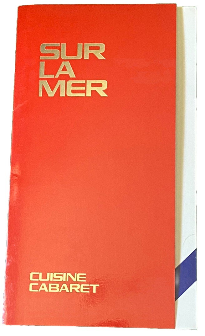 Vintage Sur La Mer Cuisine Cabaret Restaurant Menu Marina Del Rey California CA