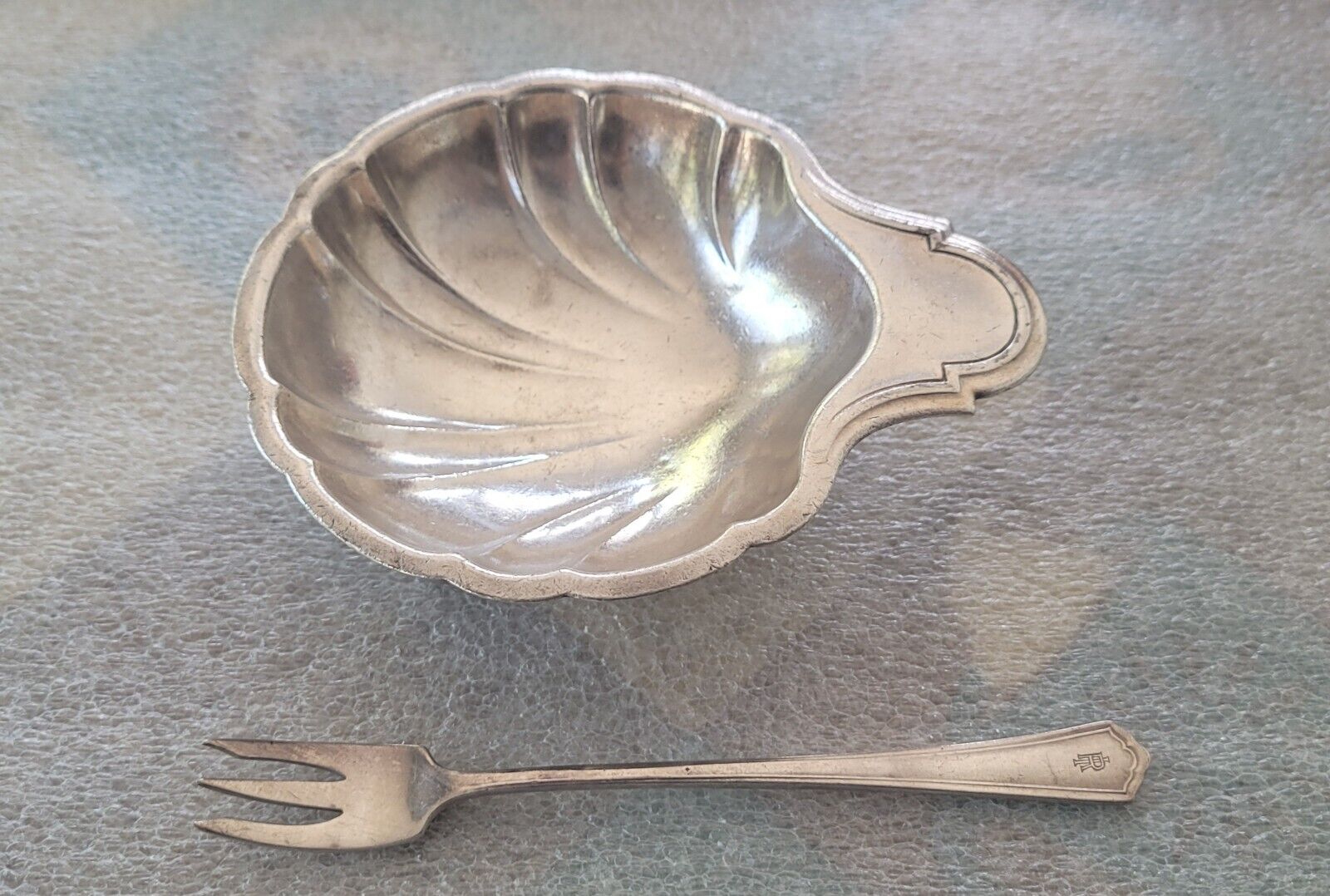 Rock Island Lines RR Seafood Dish and Cocktail Fork R. Wallace Silver Soldered