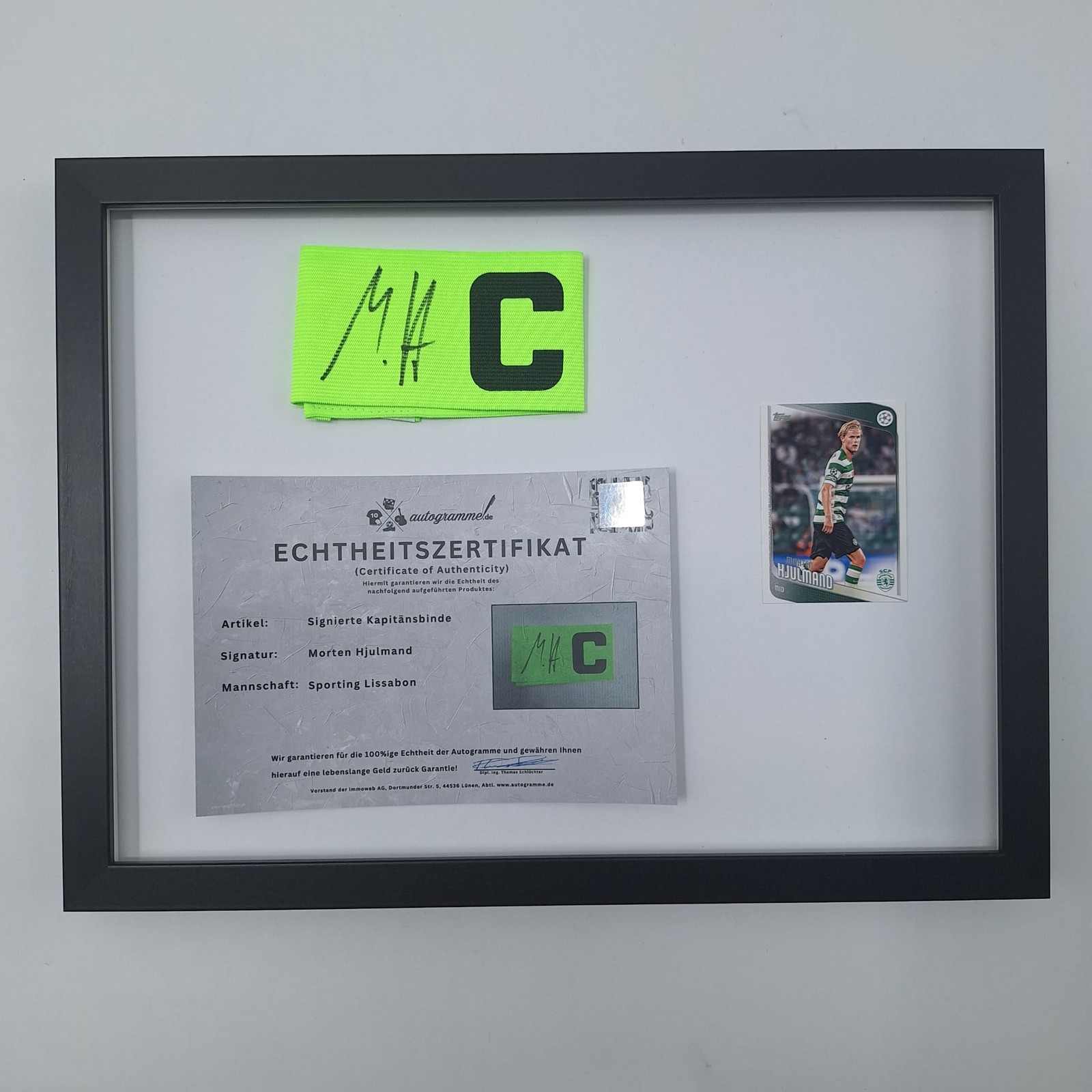Morten Hjulmand Captain Armband Signed Sporting Lisbon Original COA Green
