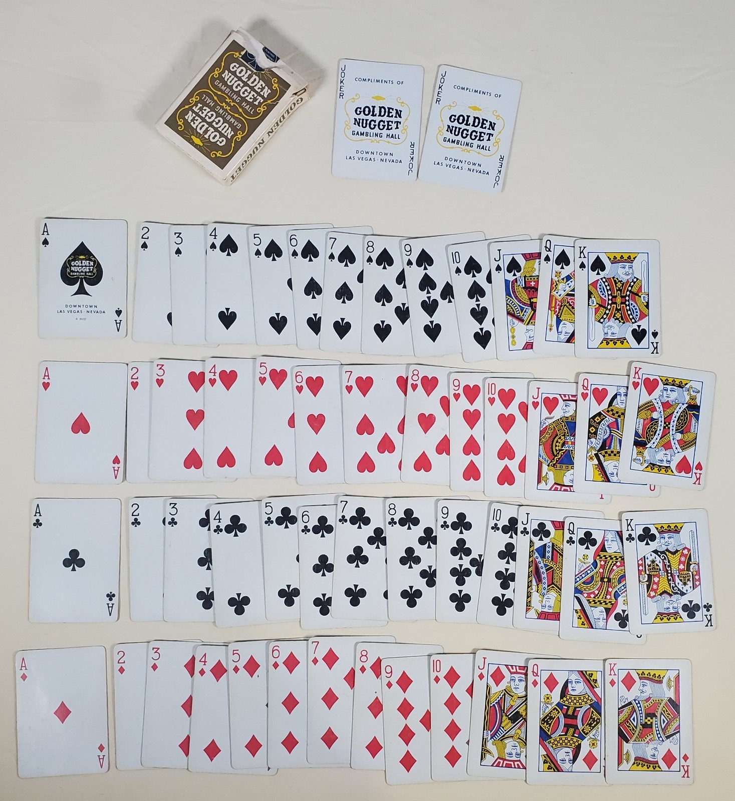 Vintage GOLDEN NUGGET Casino Gambling Hall Brown Complete Deck Cards Las Vegas