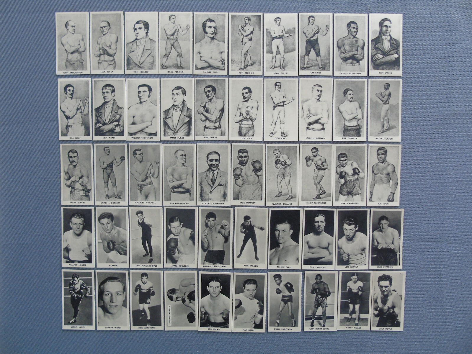 Cartledge Set of 50 Famous Prize Fighters 1938 - Mint 