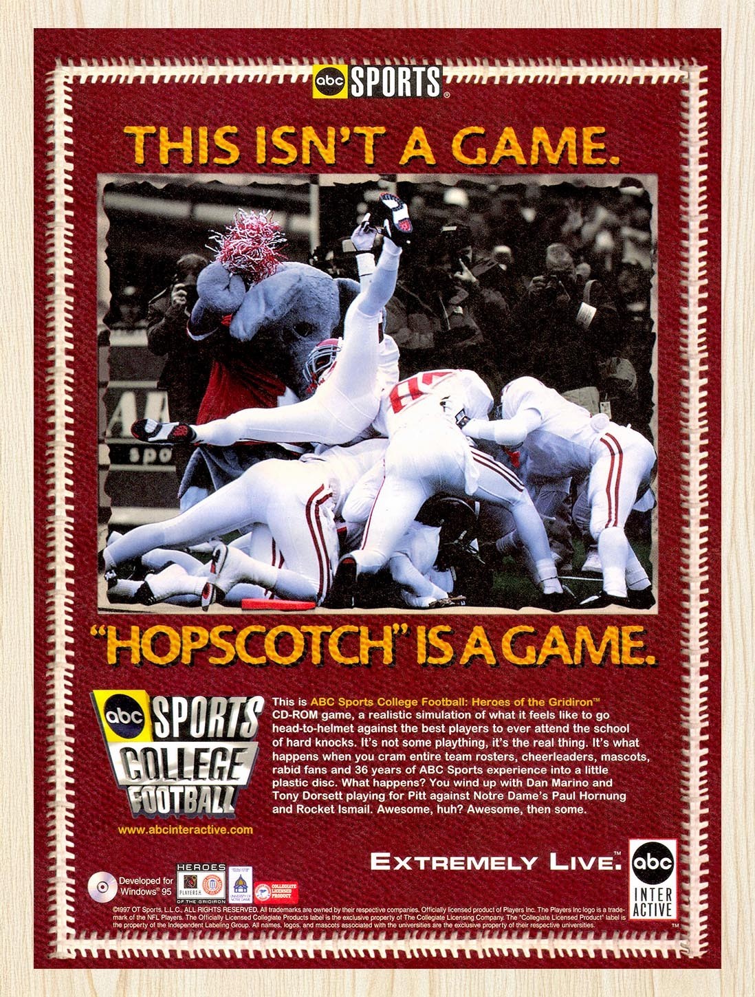 1997 ABC Sports College Football Original Advertisement v3