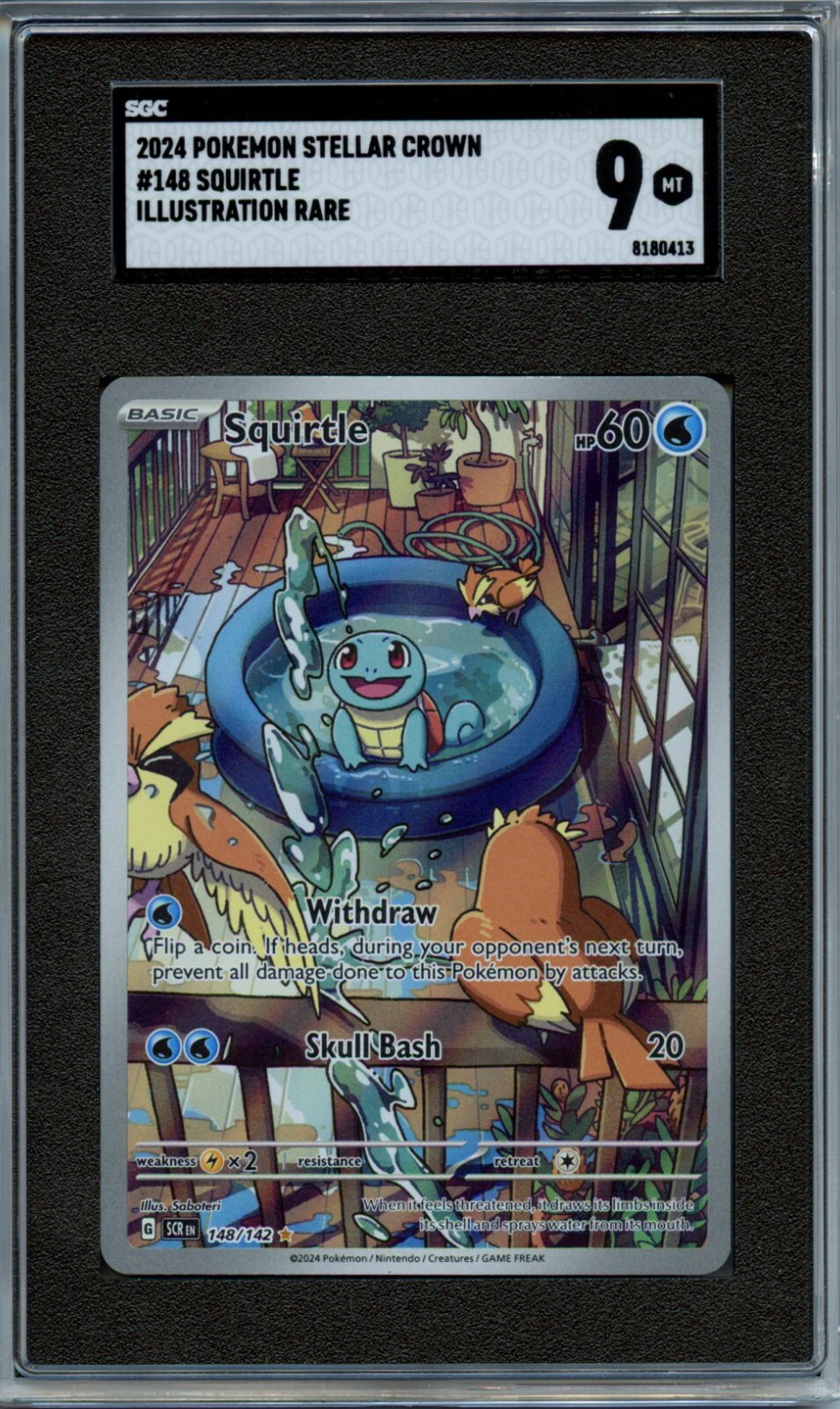 2024 Pokemon Squirtle Illustration Rare SGC 9