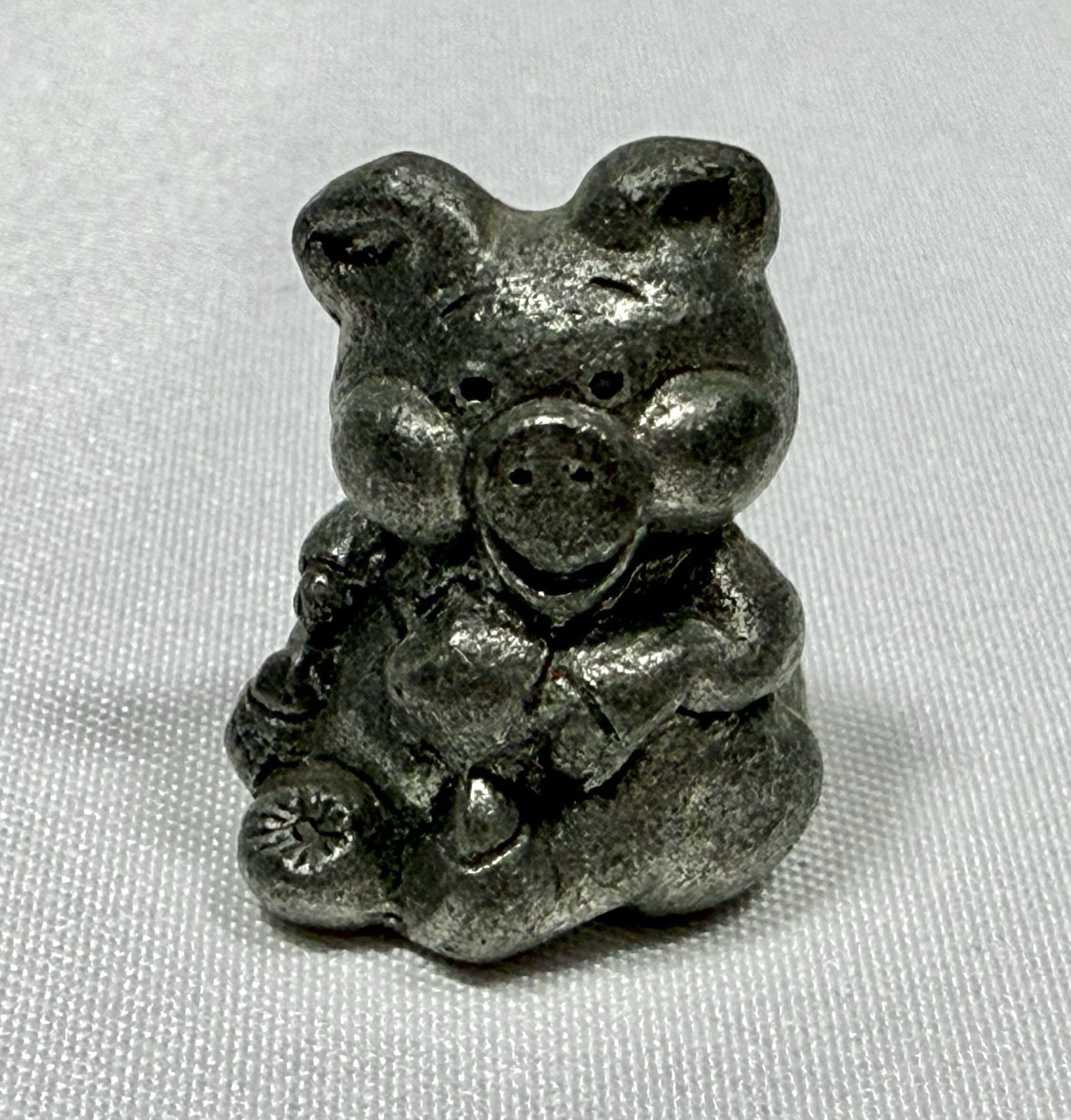 Vintage 1981 Hudson Pewter Miniature Pig Figurine .75