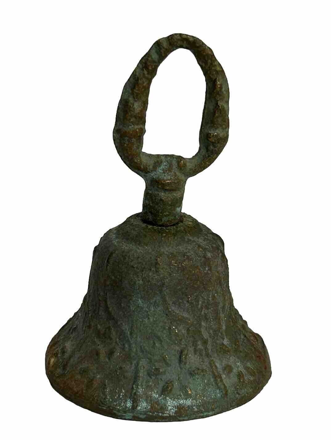Vintage Bronze Mission Style Bell 3 Inches Hall Patina Farmhouse
