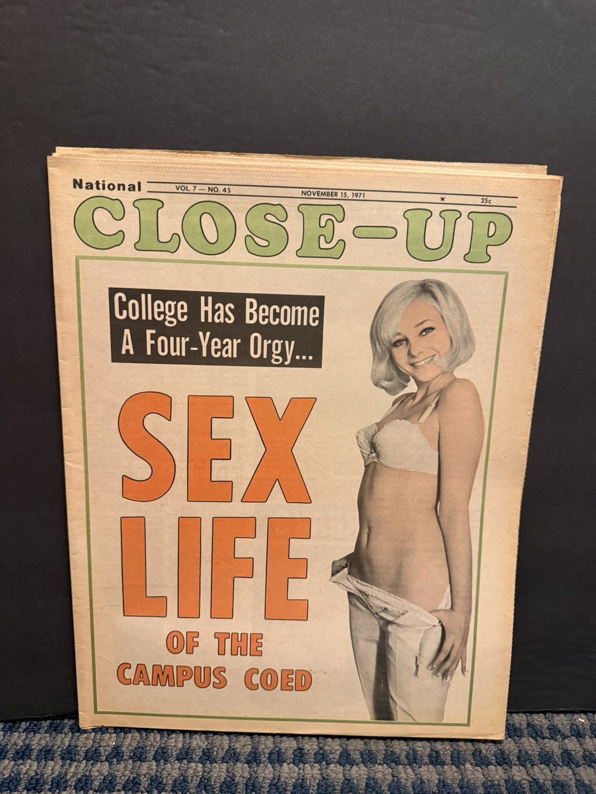 1971 Nov 15th National Close-Up Newspaper, Sex Life of Campus COED (10U)