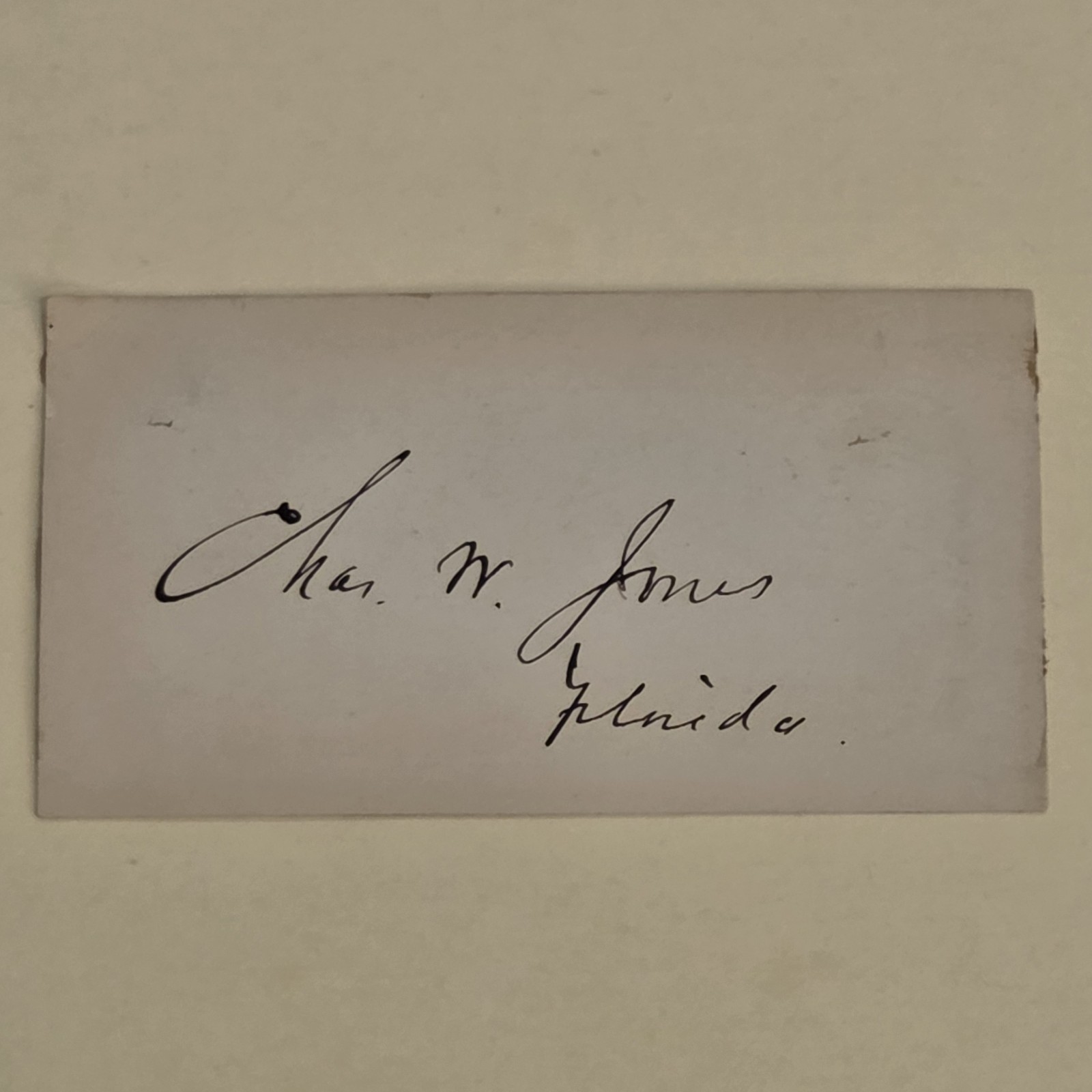 Charles W Jones Signed 1800s Politician Autograph Florida Senator Auto