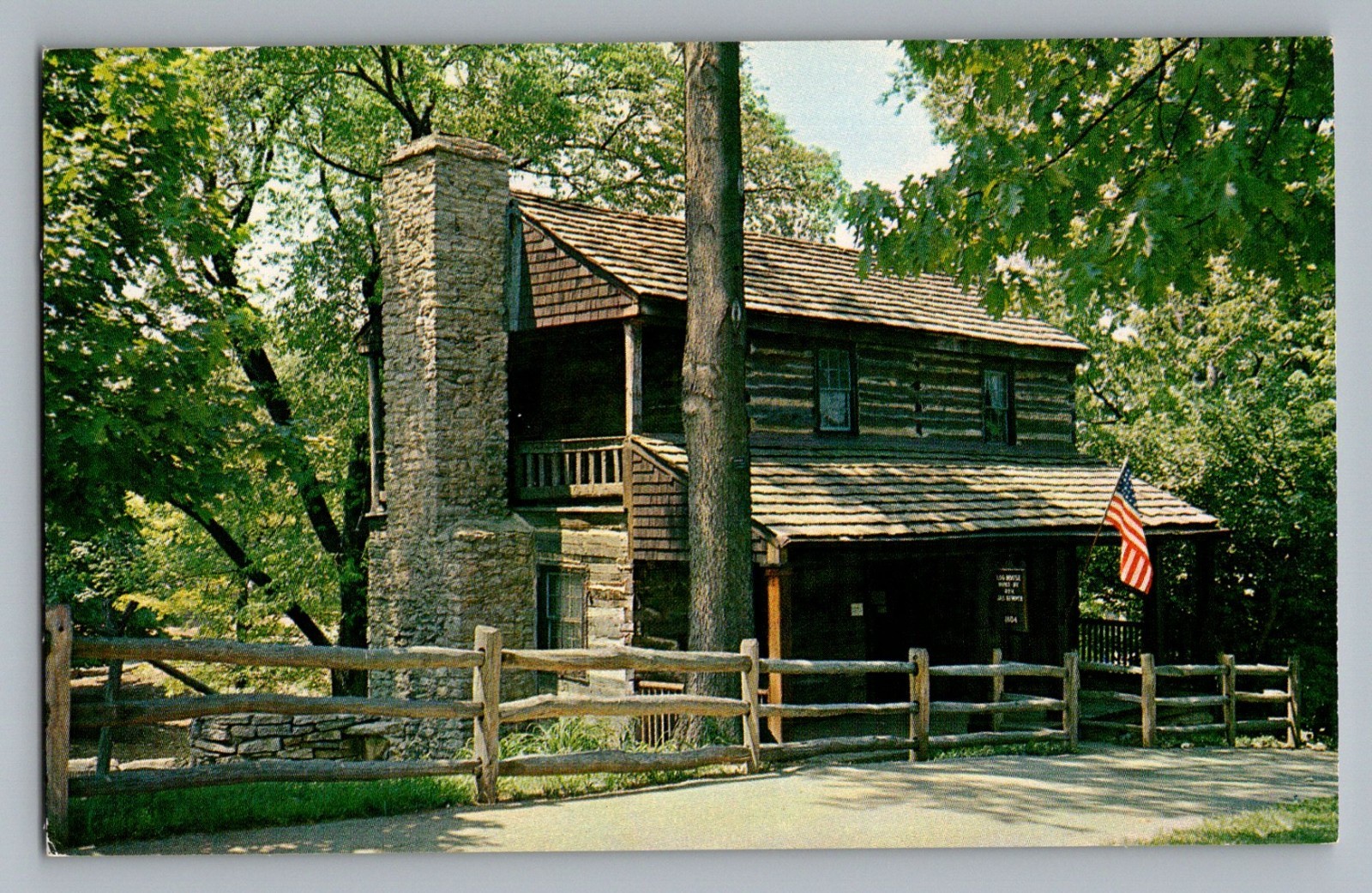 Cincinnati Ohio OH Rev James Kemper House Zoo Gardens US Flag Postcard 1950s