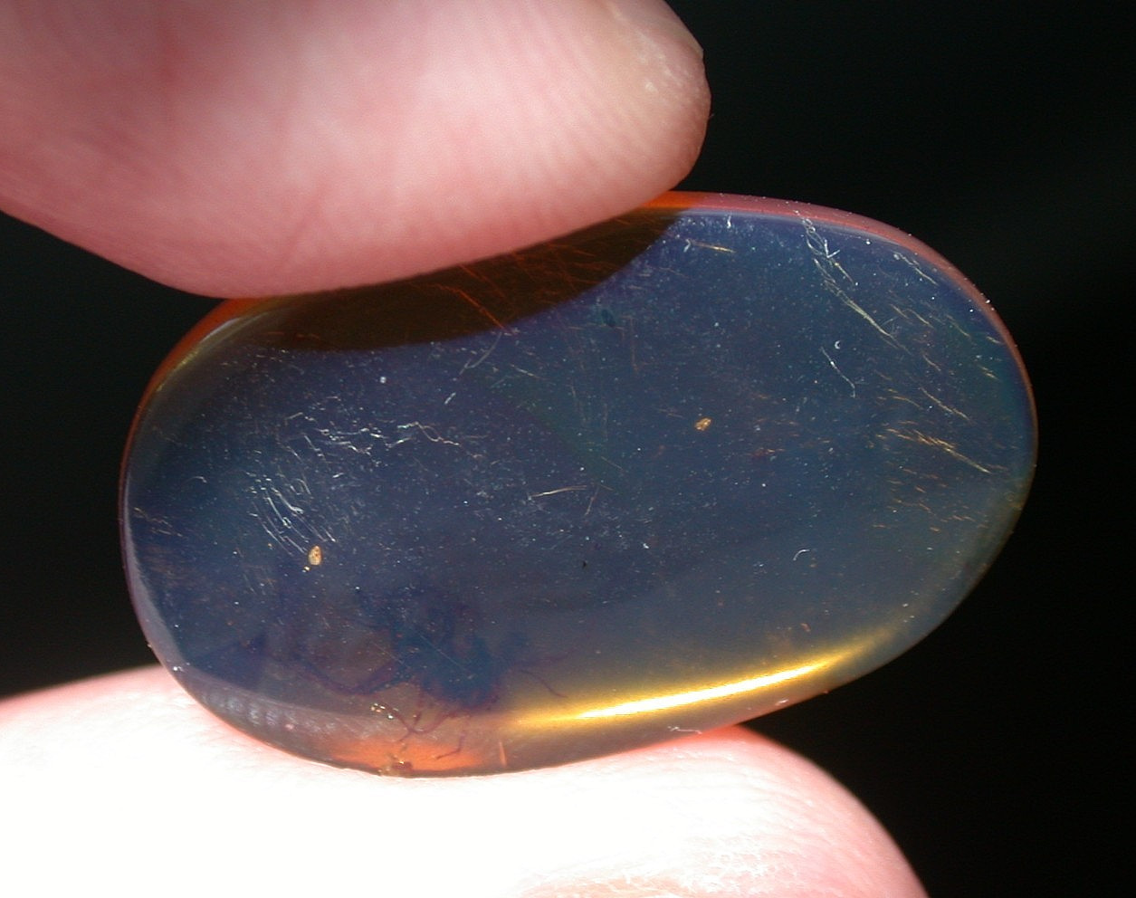 Beautiful Purple Burmese Amber Fossil from Dinosaur Age with Cricket and Wasp